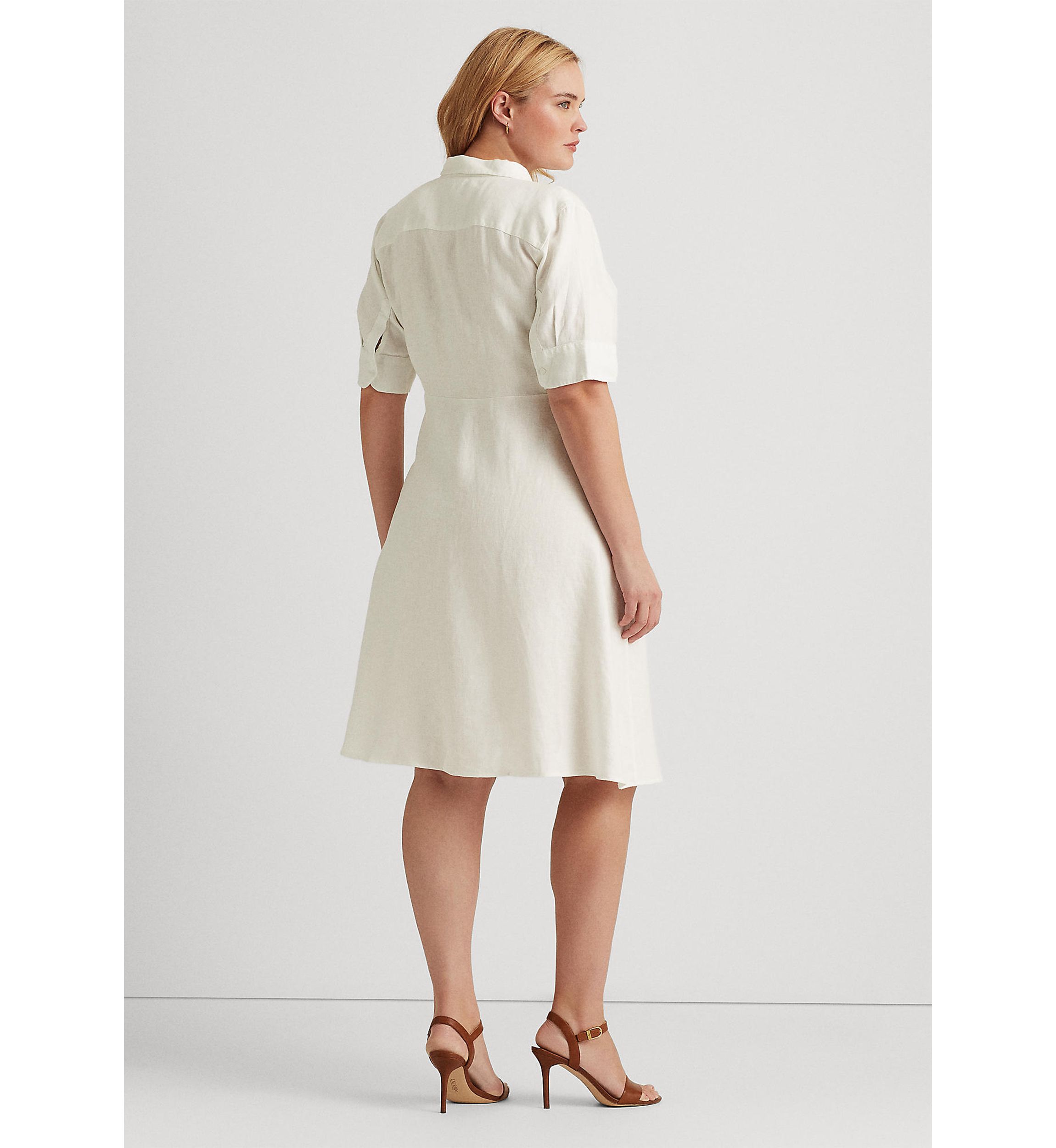 Plus Size Linen Shirt Dress 
