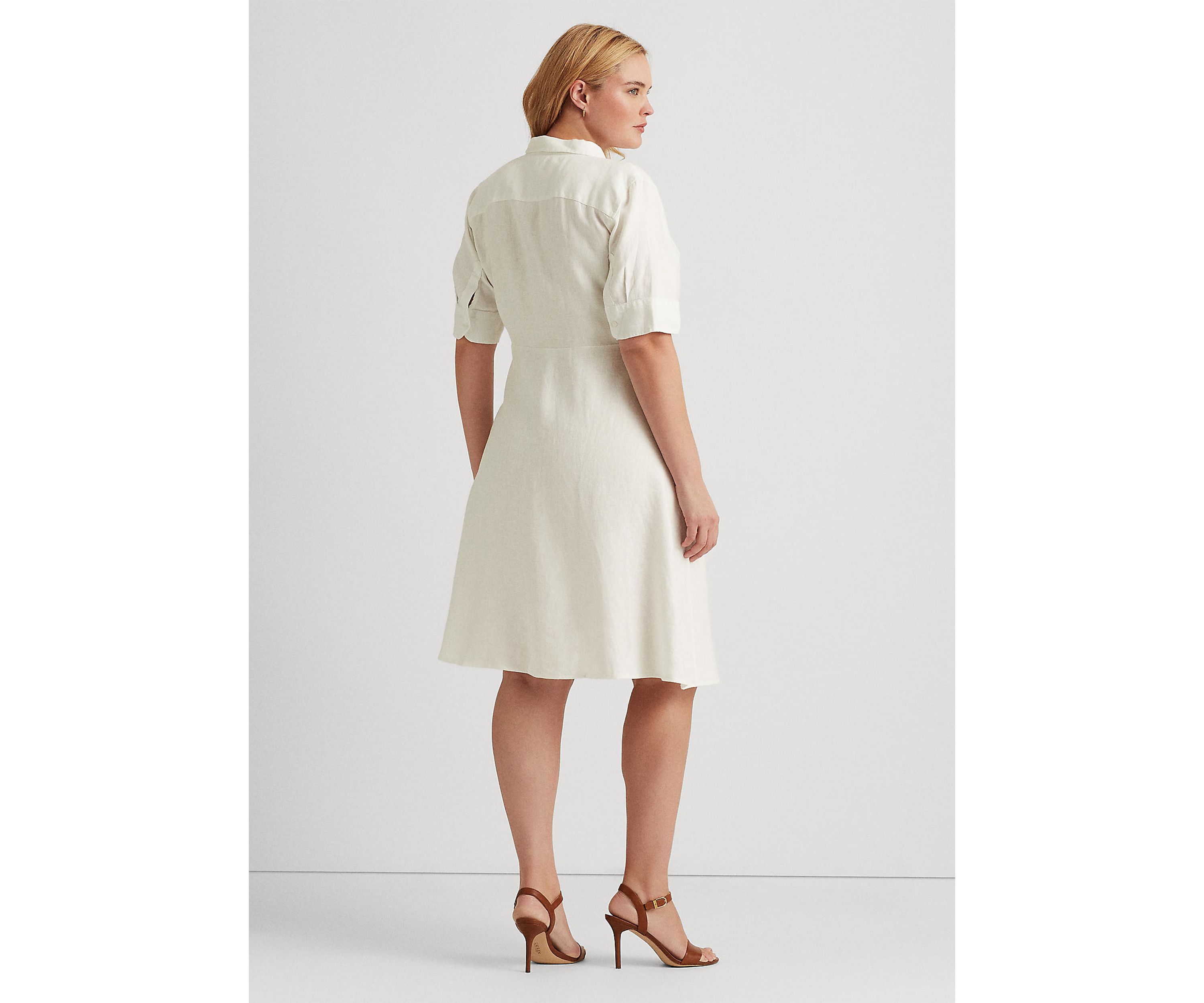Plus Size Linen Shirt Dress 