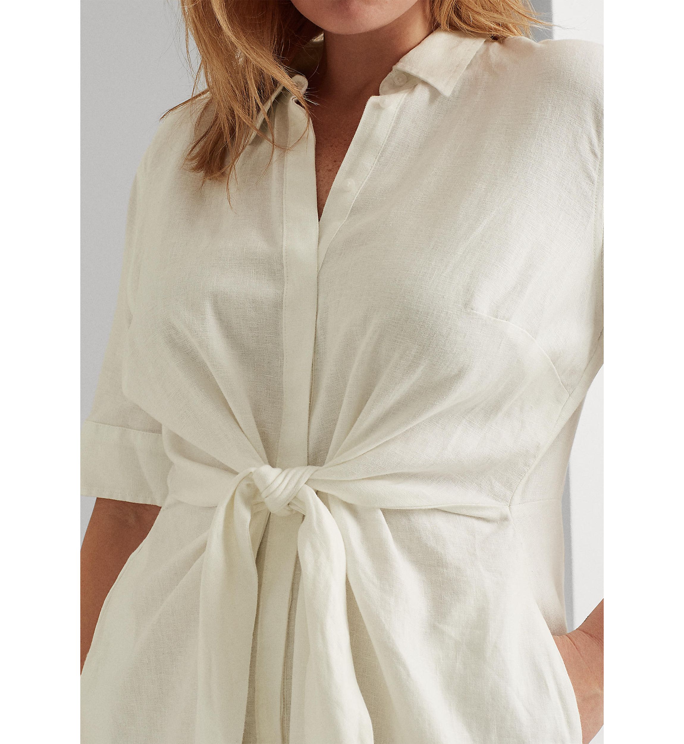 Plus Size Linen Shirt Dress 