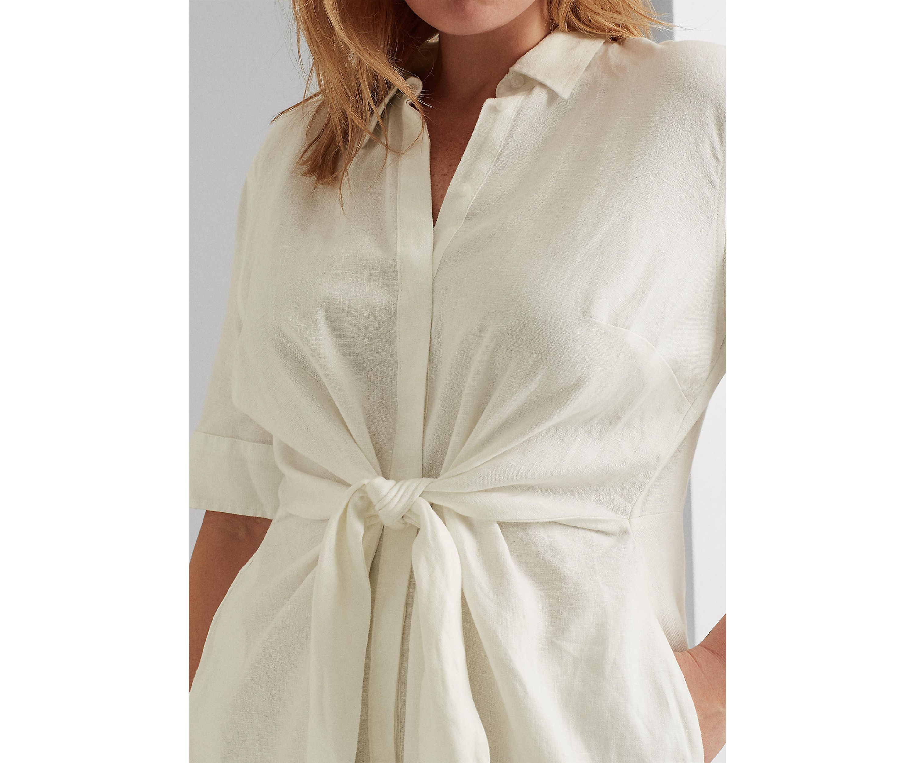 Plus Size Linen Shirt Dress 