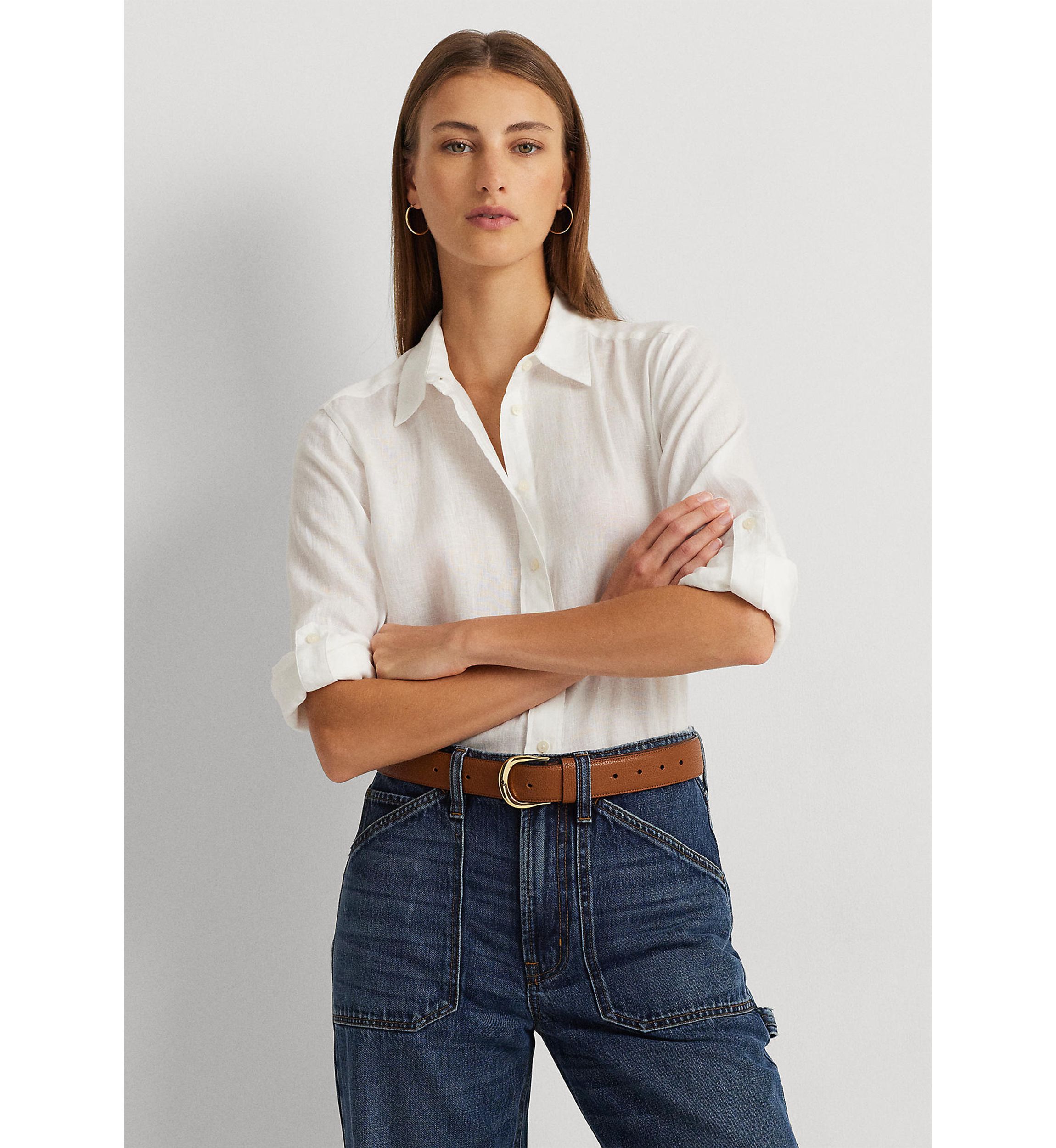 Roll Tab Sleeve Linen Shirt