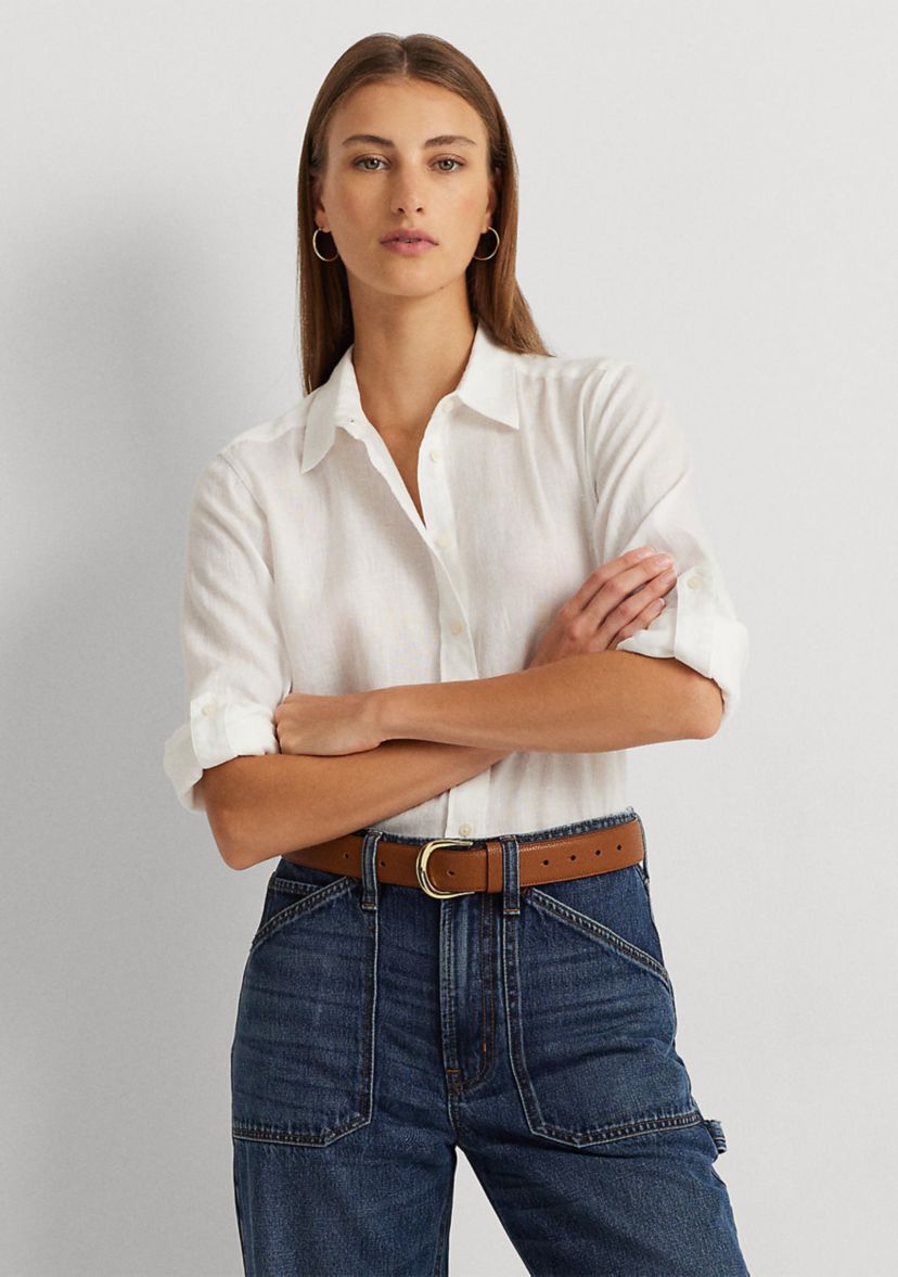 Roll Tab Sleeve Linen Shirt