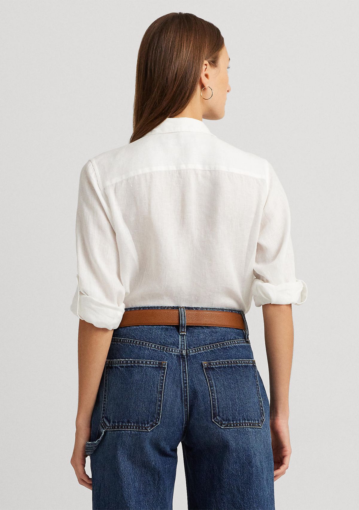 Roll Tab Sleeve Linen Shirt