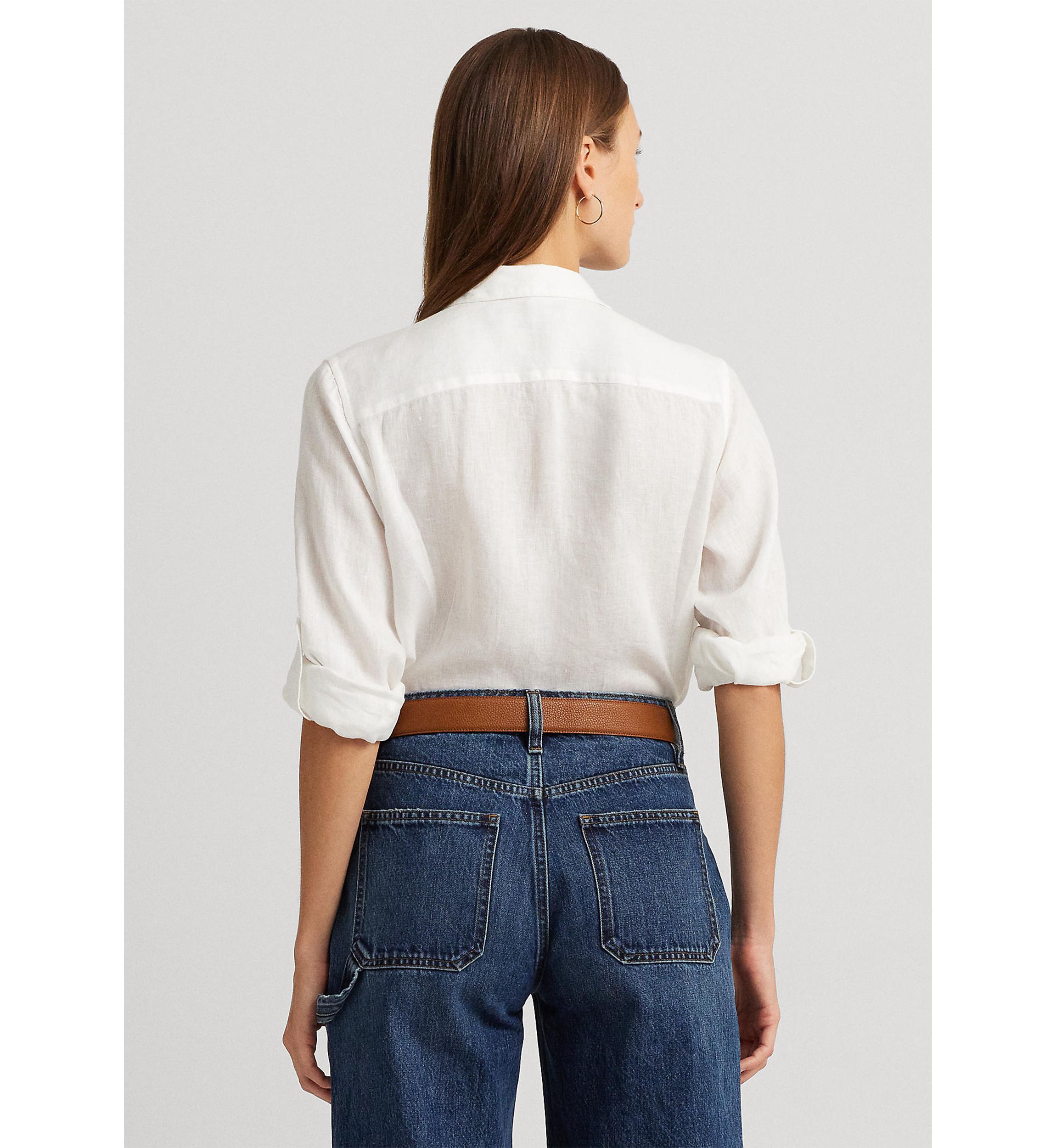 Roll Tab Sleeve Linen Shirt