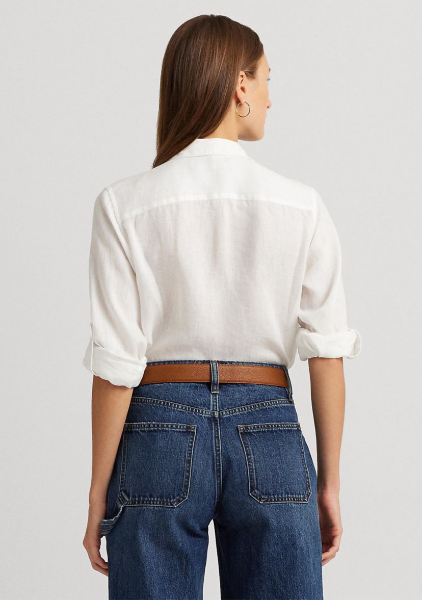 Roll Tab Sleeve Linen Shirt