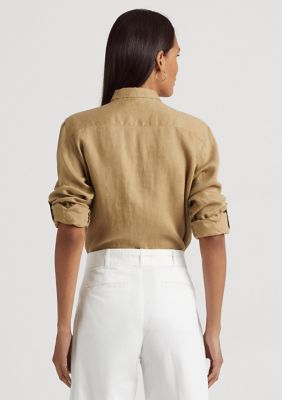 Lauren Ralph Lauren Roll Tab Sleeve Linen Shirt | belk