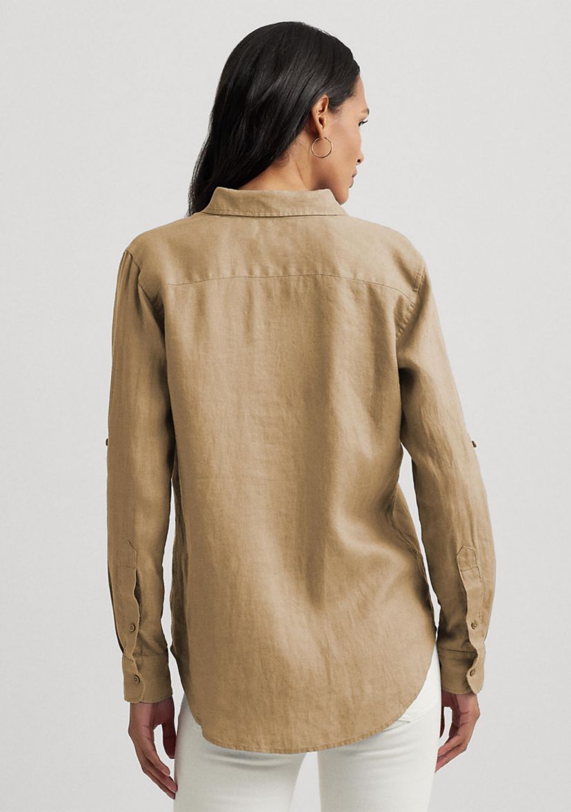 Roll Tab Sleeve Linen Shirt