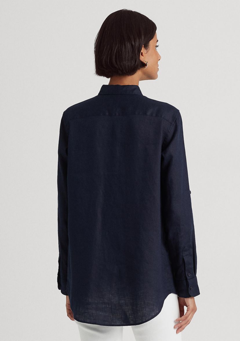 Roll Tab Sleeve Linen Shirt