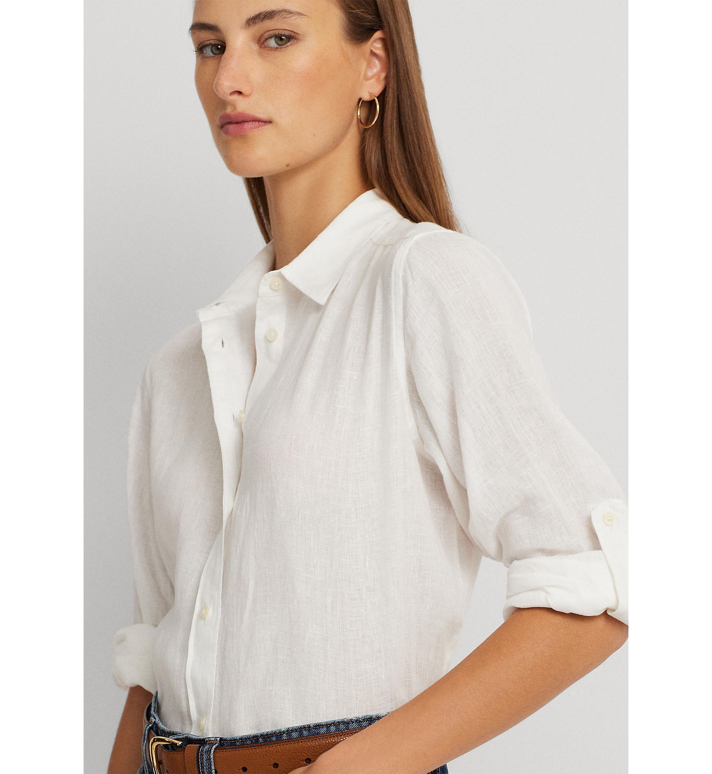 Roll Tab Sleeve Linen Shirt