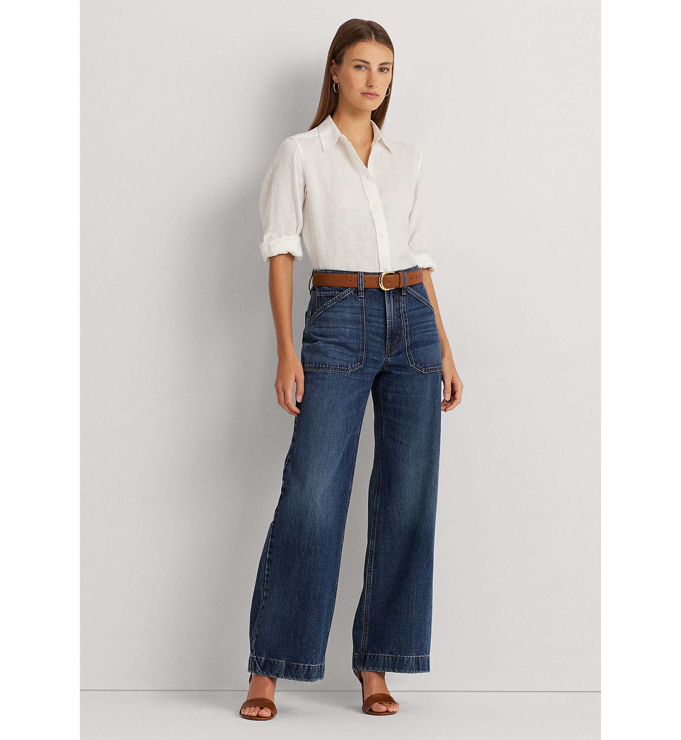 Roll Tab Sleeve Linen Shirt