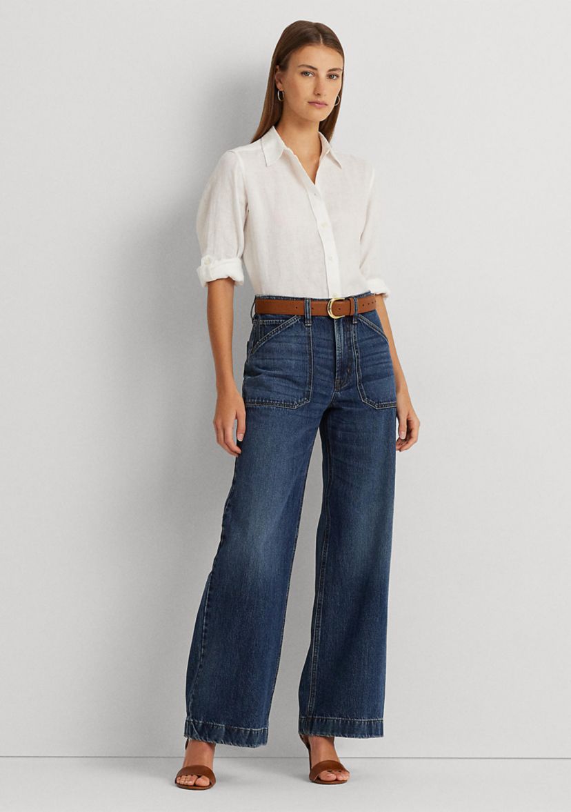 Roll Tab Sleeve Linen Shirt