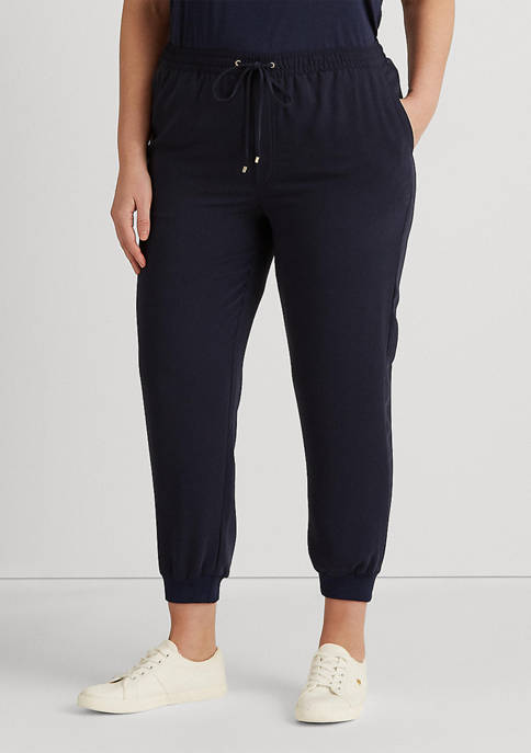 Lauren Ralph Lauren Plus-Size Side-Stripe Crepe Sweatpants