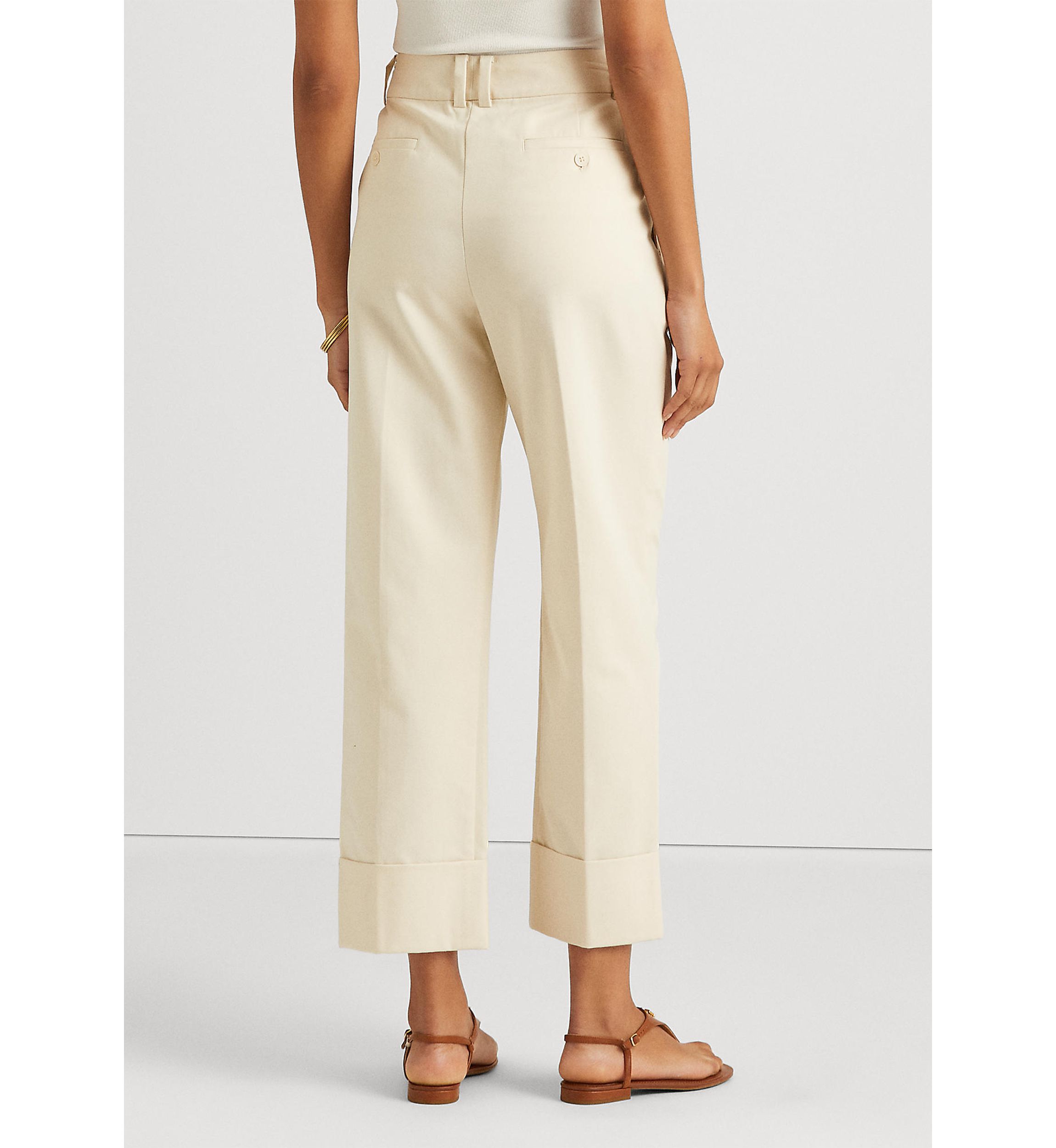 Double-Faced Stretch Cotton Ankle Pants 