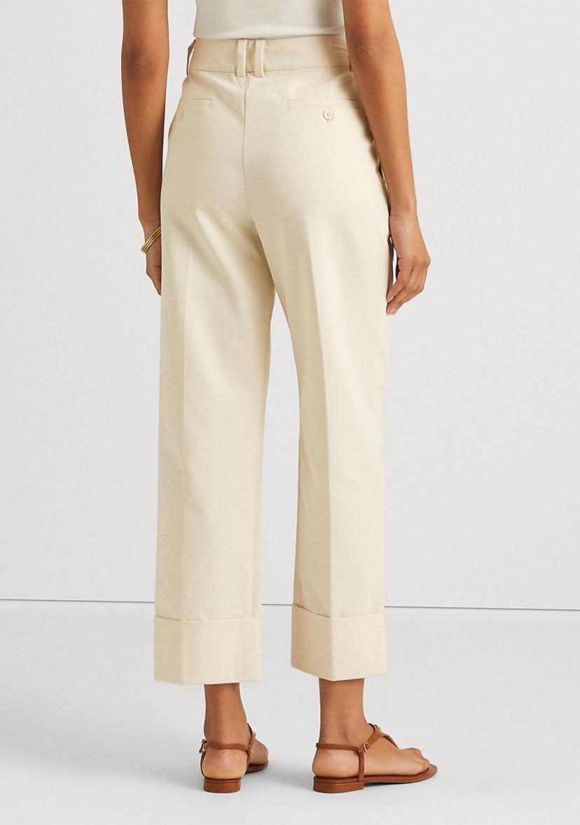 Double-Faced Stretch Cotton Ankle Pants 
