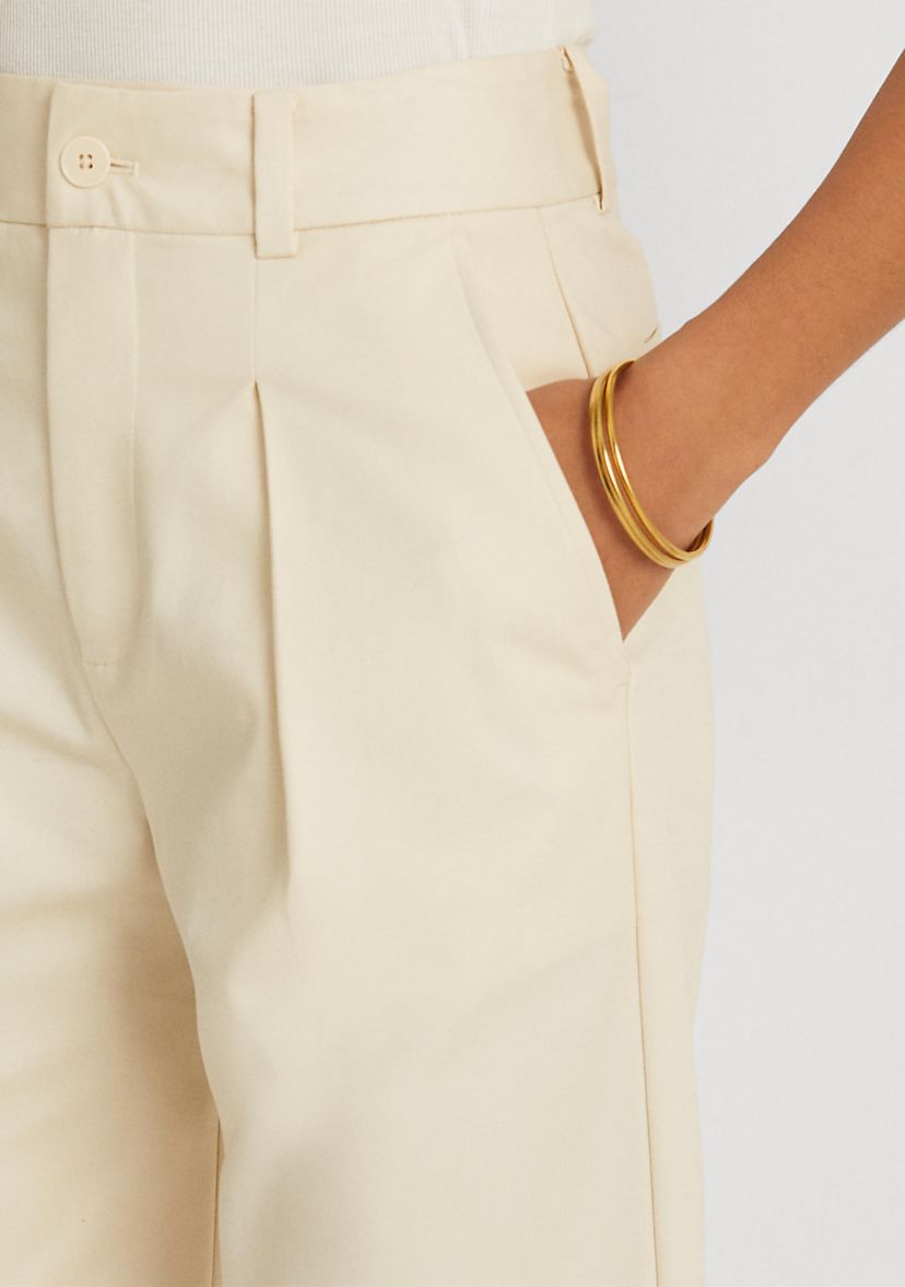 Double-Faced Stretch Cotton Ankle Pants 
