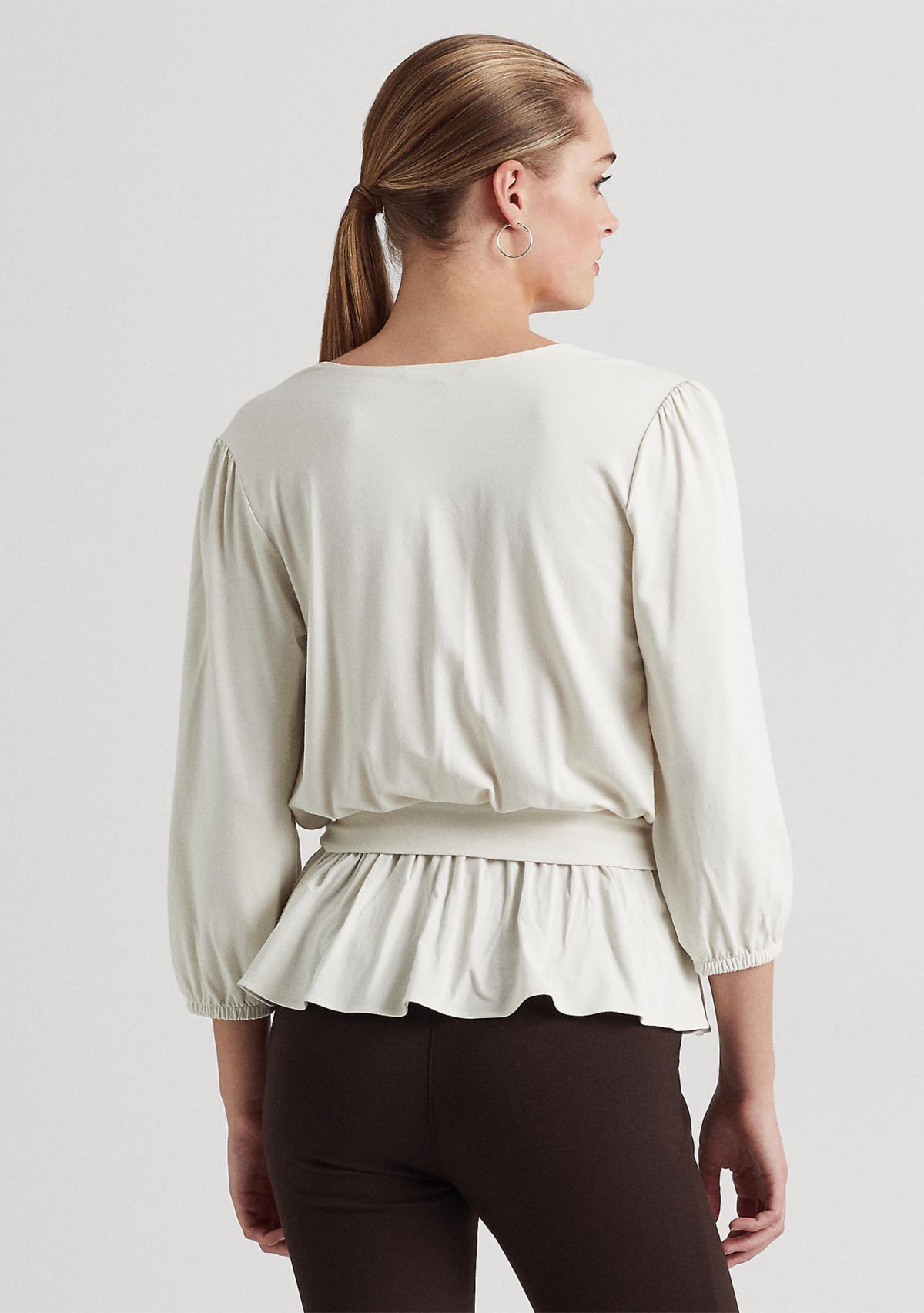 Womens Jersey Peplum Blouse