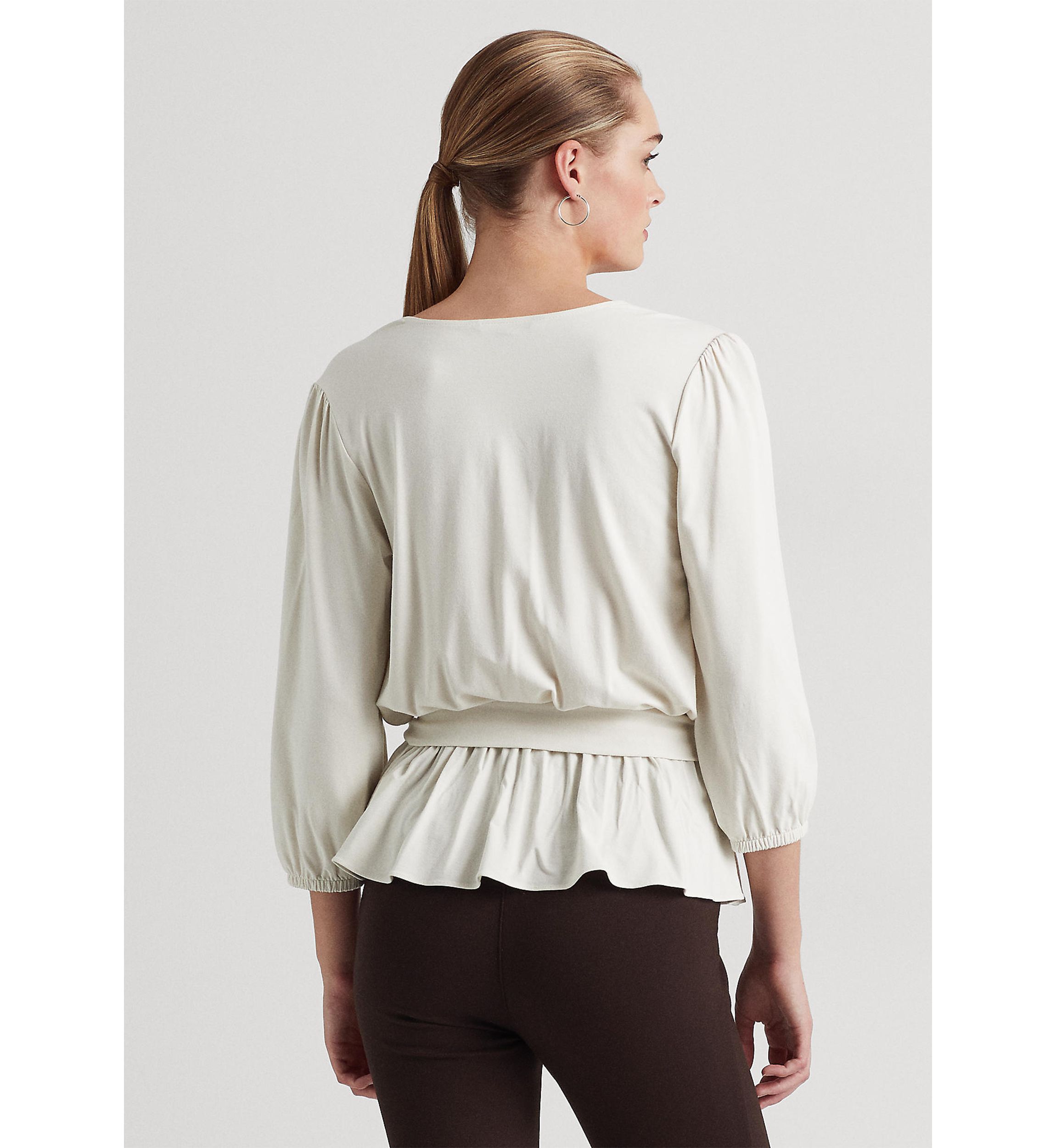 Womens Jersey Peplum Blouse