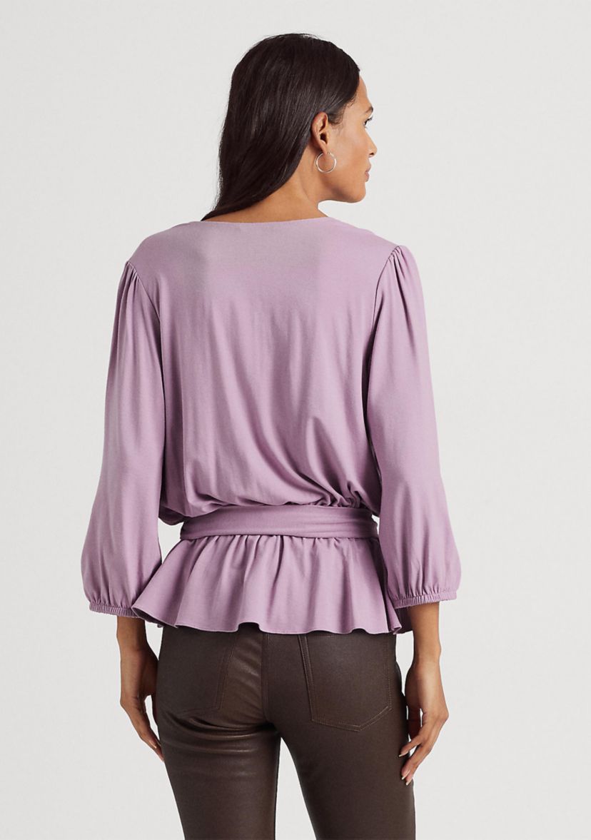 Womens Jersey Peplum Blouse