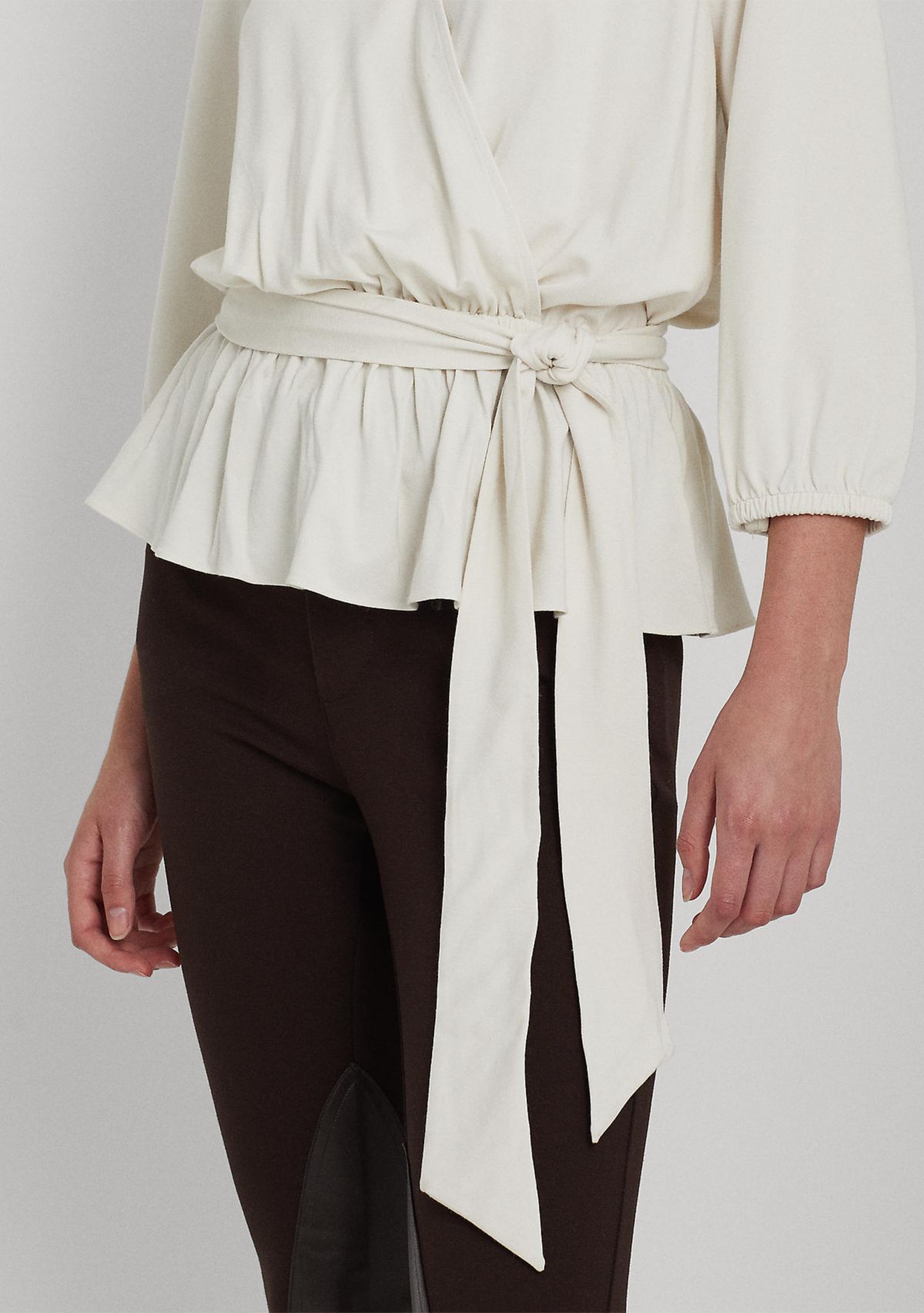 Womens Jersey Peplum Blouse