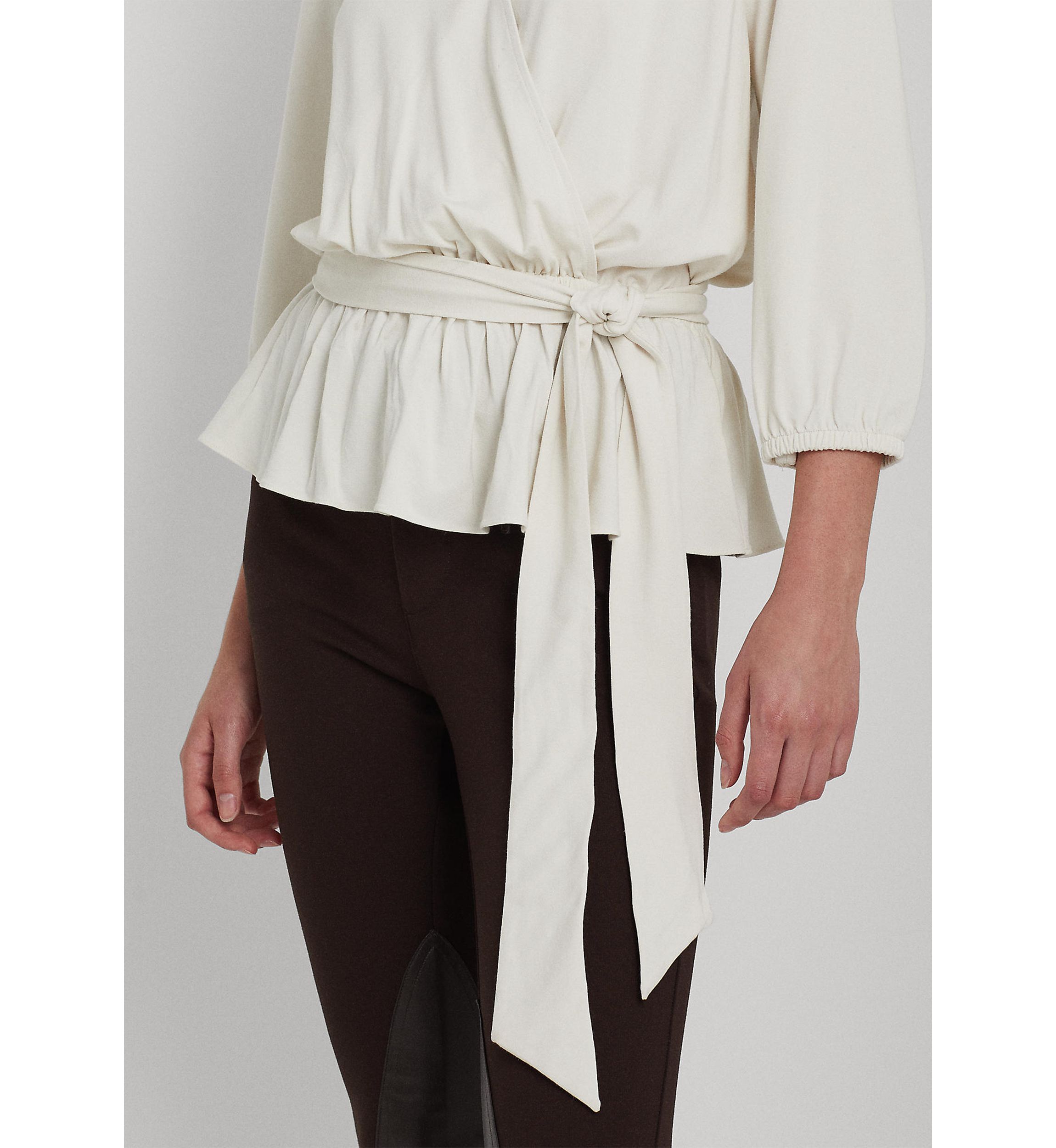 Womens Jersey Peplum Blouse