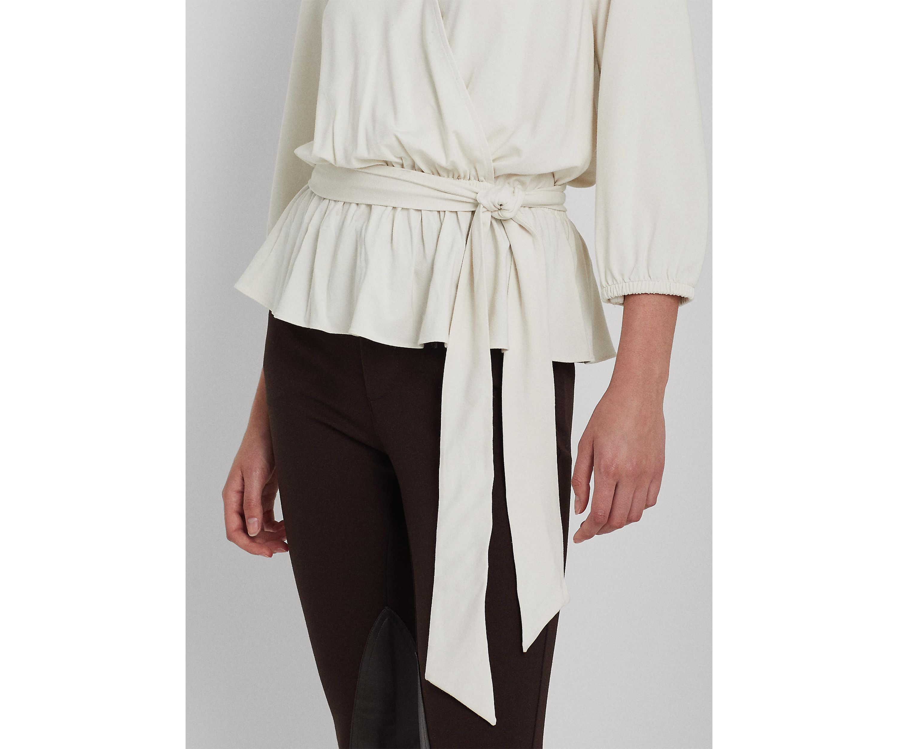 Womens Jersey Peplum Blouse