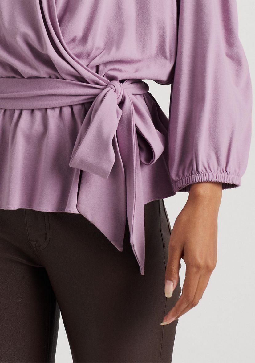 Womens Jersey Peplum Blouse