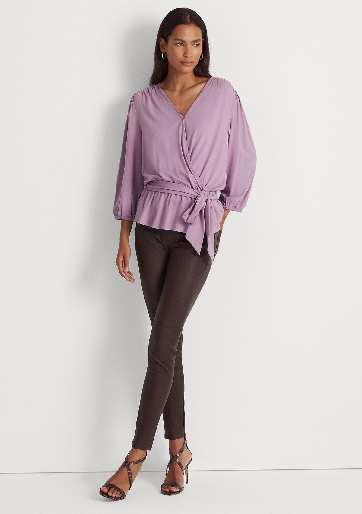 Womens Jersey Peplum Blouse