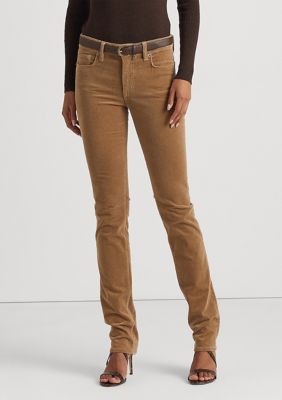 Lauren Ralph Lauren Stretch Corduroy Mid Rise Straight Pants | belk