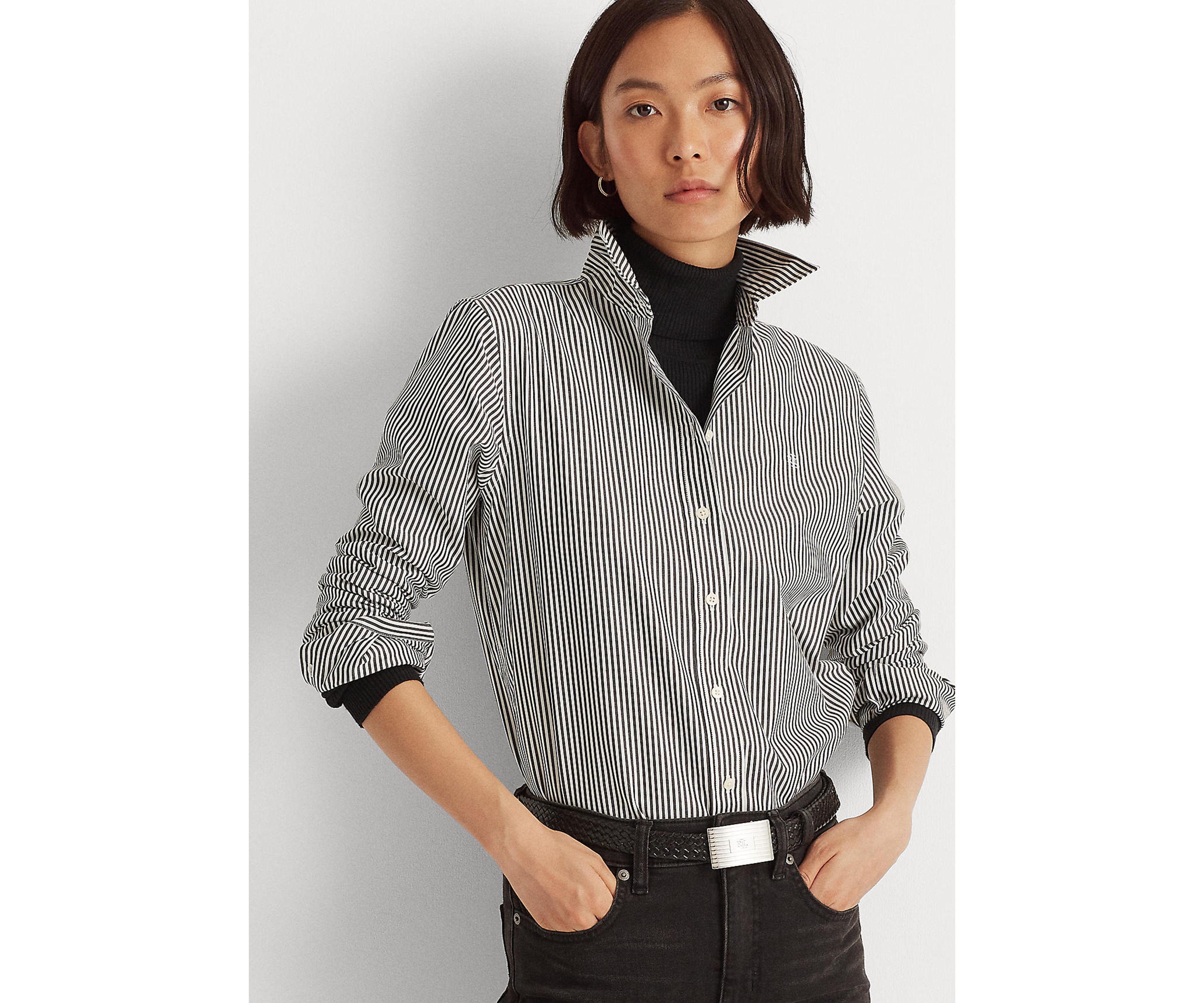 Petite Striped Easy Care Cotton Shirt