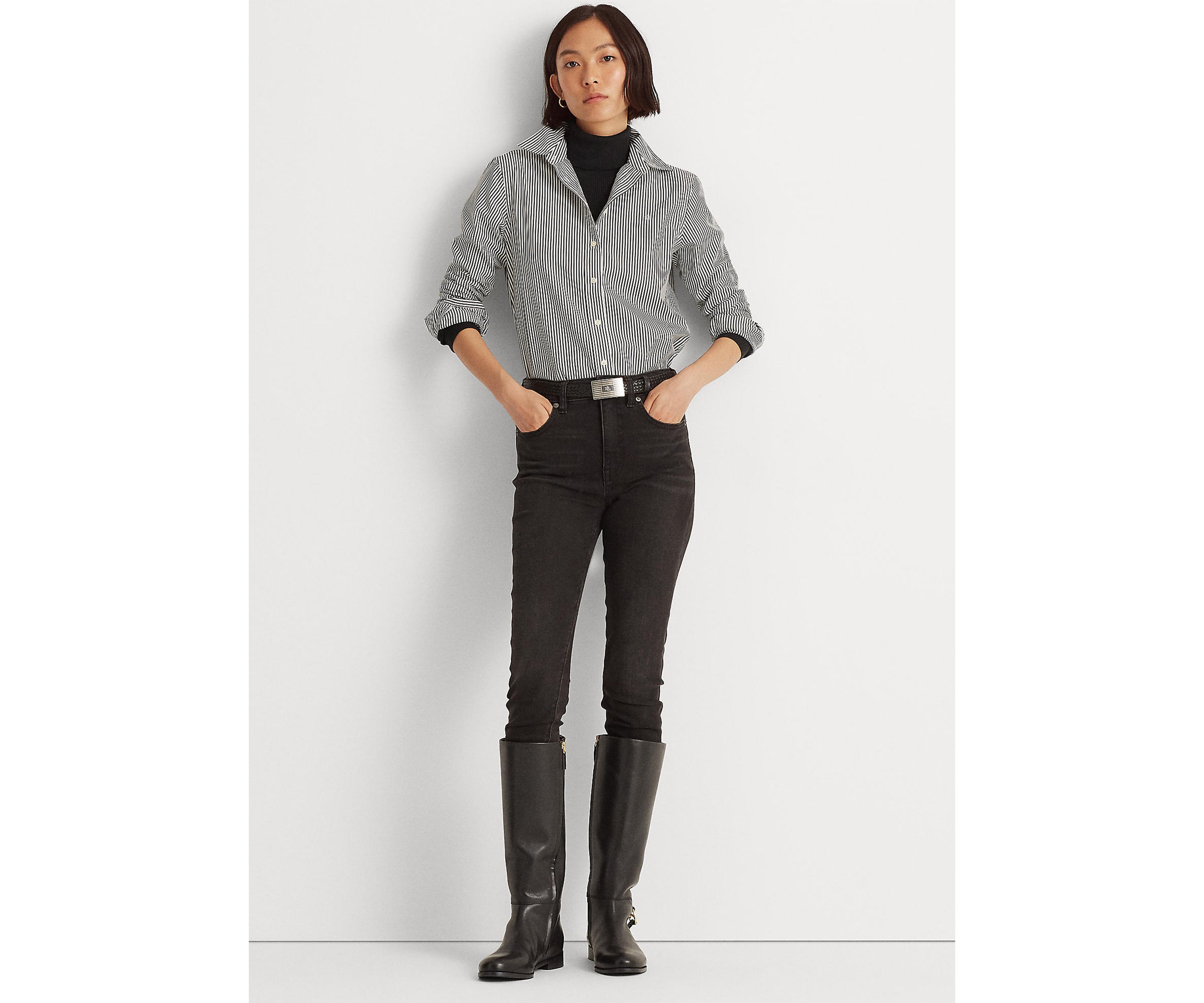 Petite Striped Easy Care Cotton Shirt