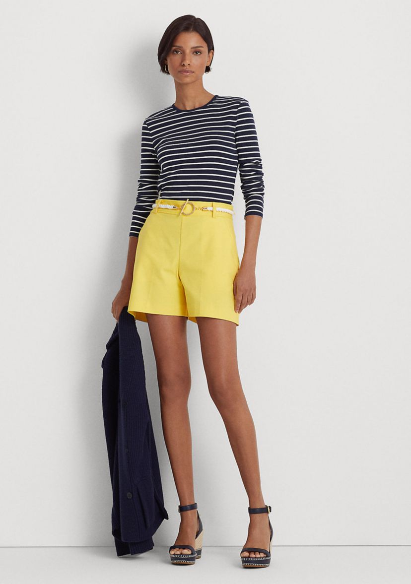 Striped Stretch Cotton Long Sleeve T-Shirt