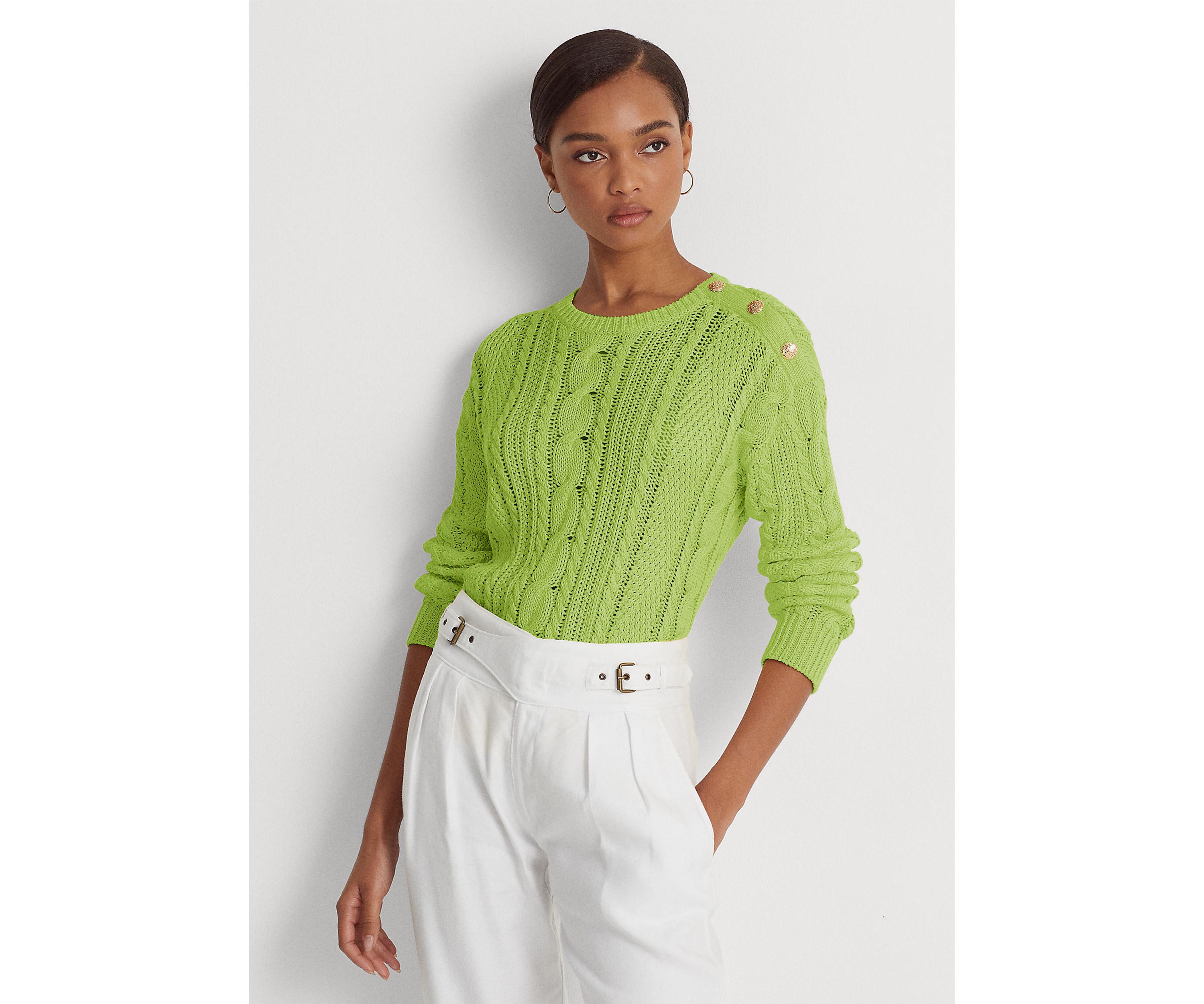 Aran Knit Cotton Sweater
