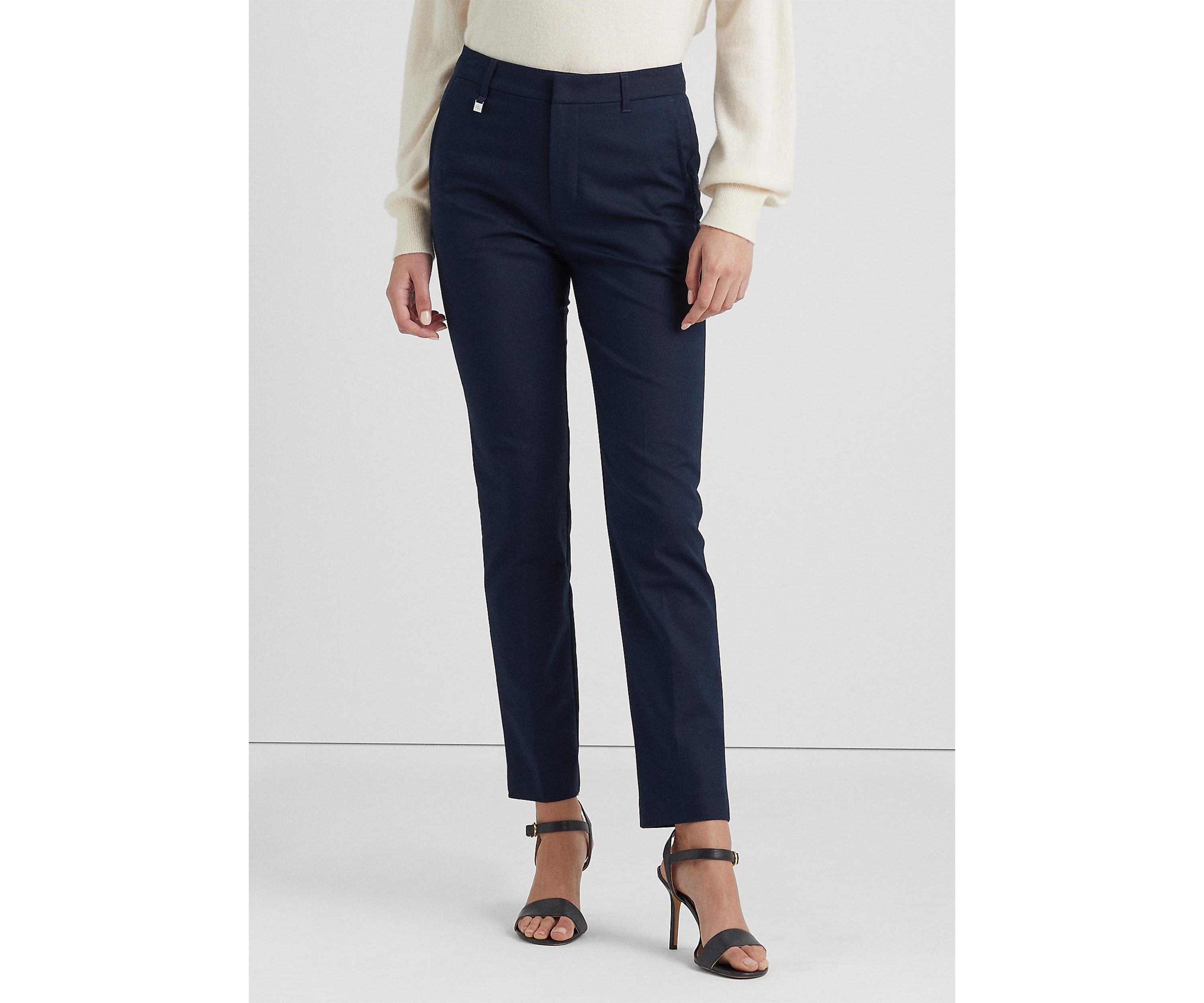 Petite Stretch-Cotton-Blend Pants 