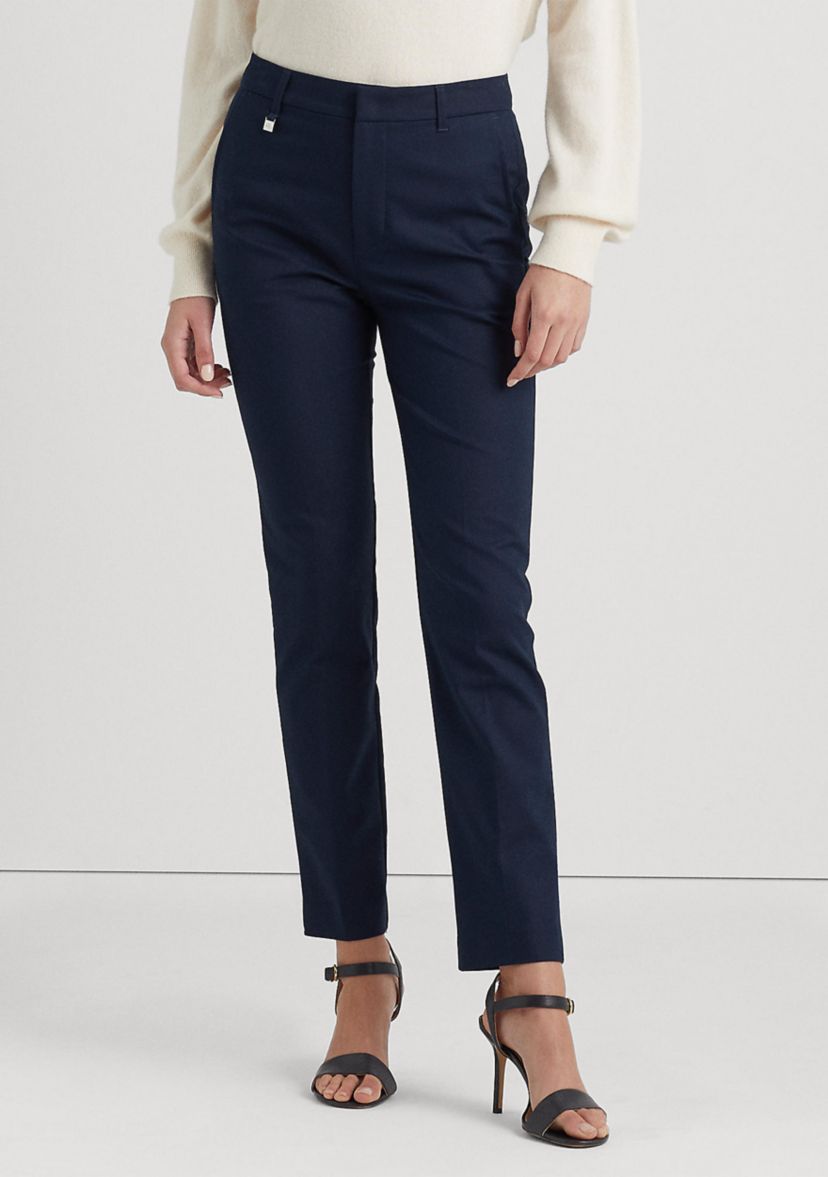 Petite Stretch-Cotton-Blend Pants 