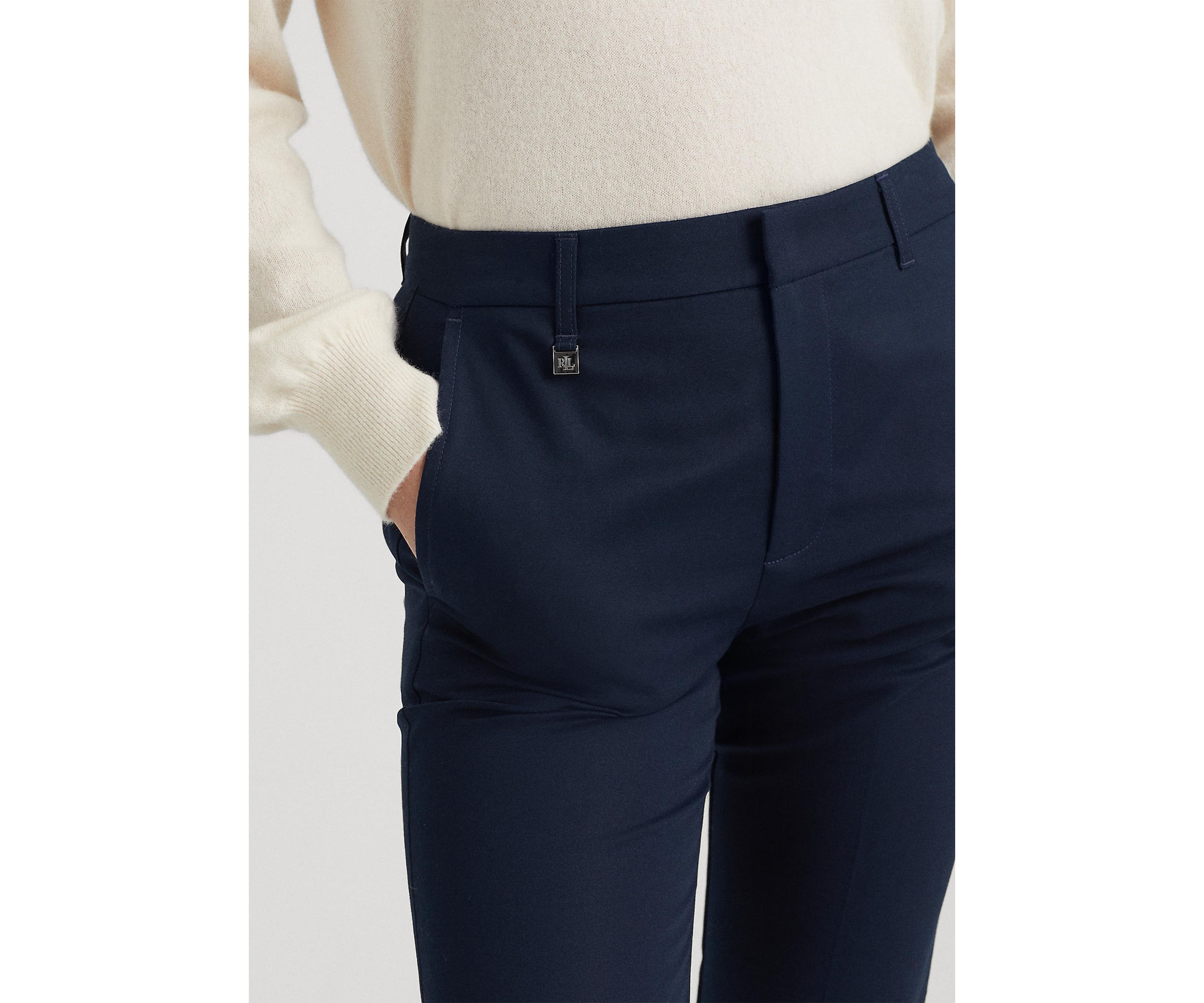 Petite Stretch-Cotton-Blend Pants 