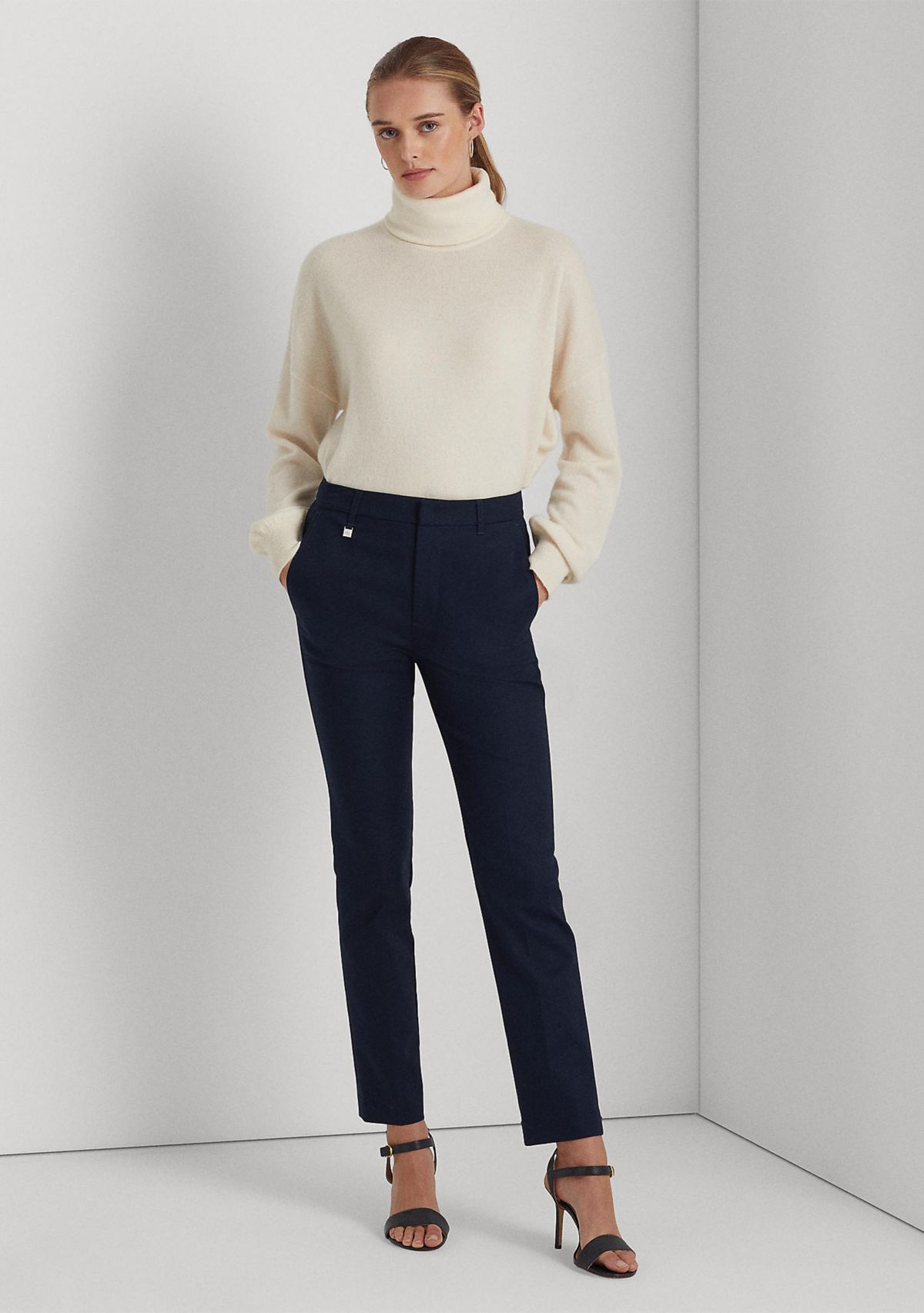 Petite Stretch-Cotton-Blend Pants 
