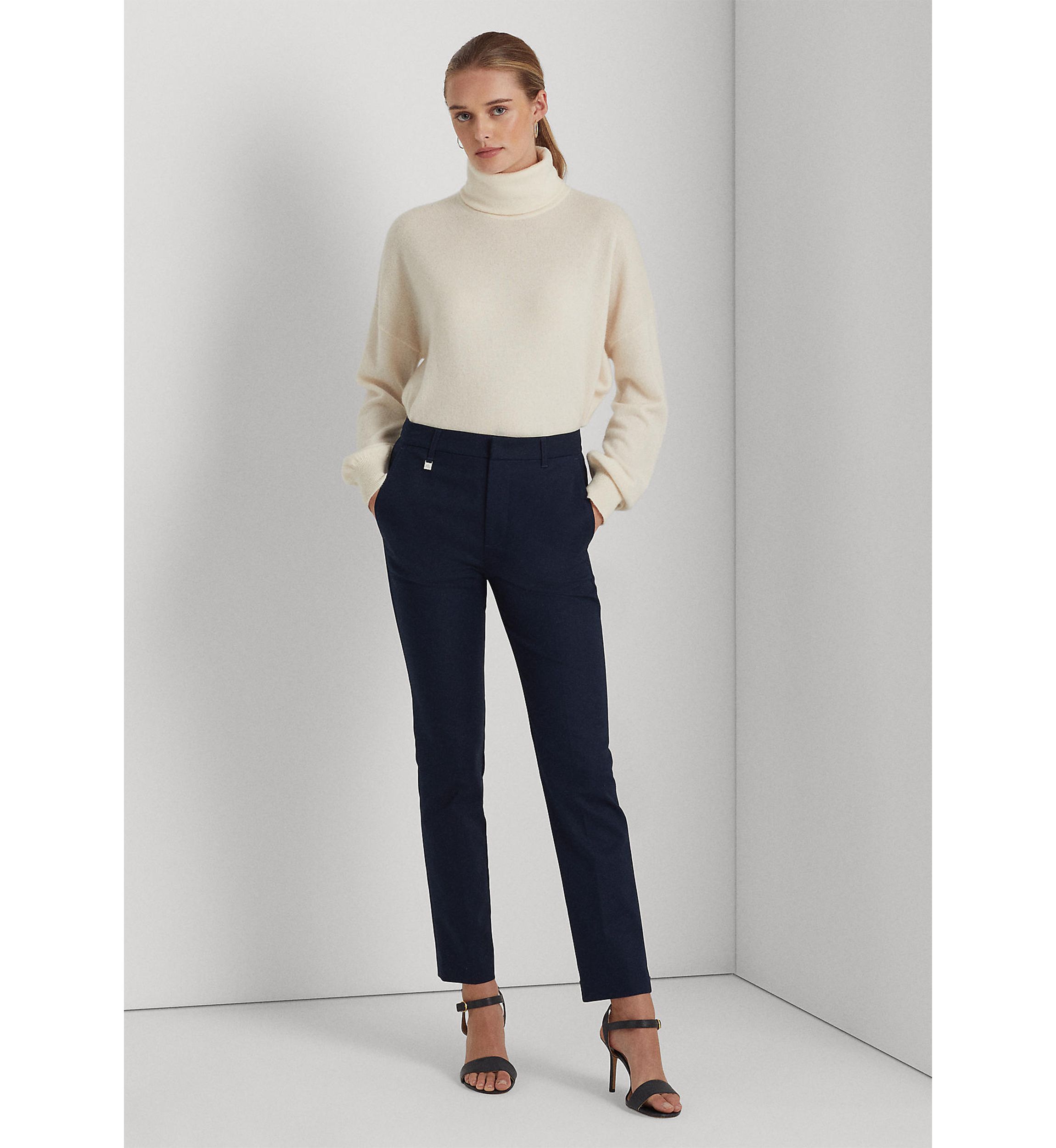 Petite Stretch-Cotton-Blend Pants 