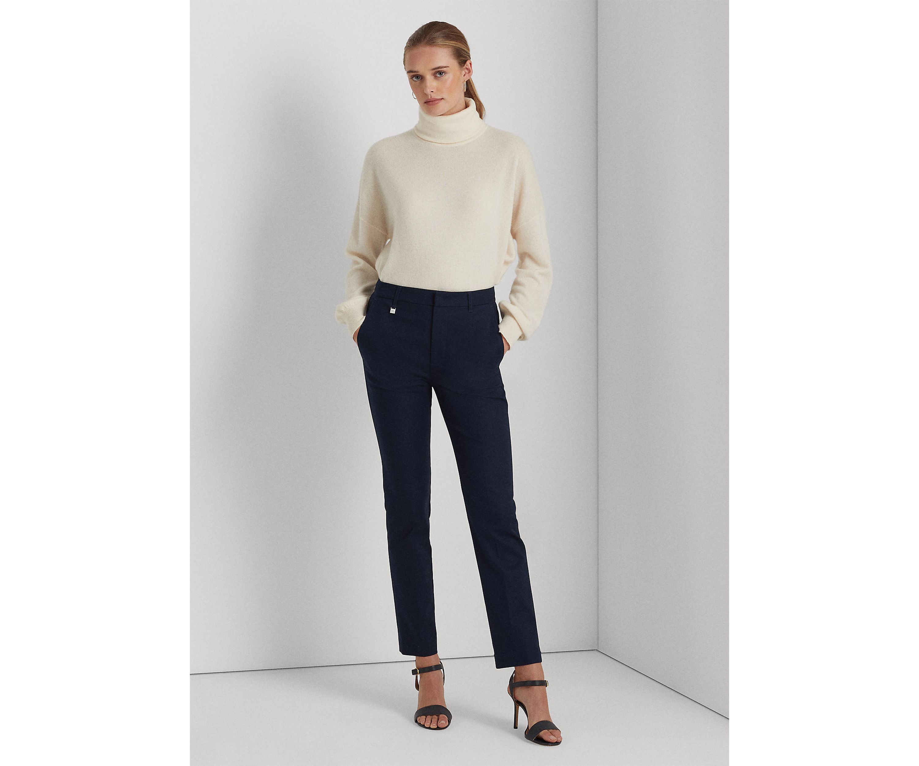Petite Stretch-Cotton-Blend Pants 