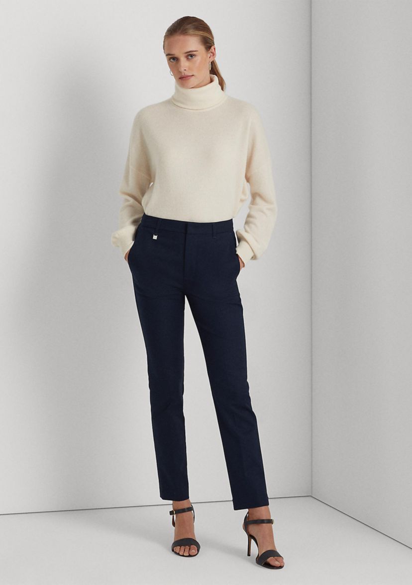 Petite Stretch-Cotton-Blend Pants 