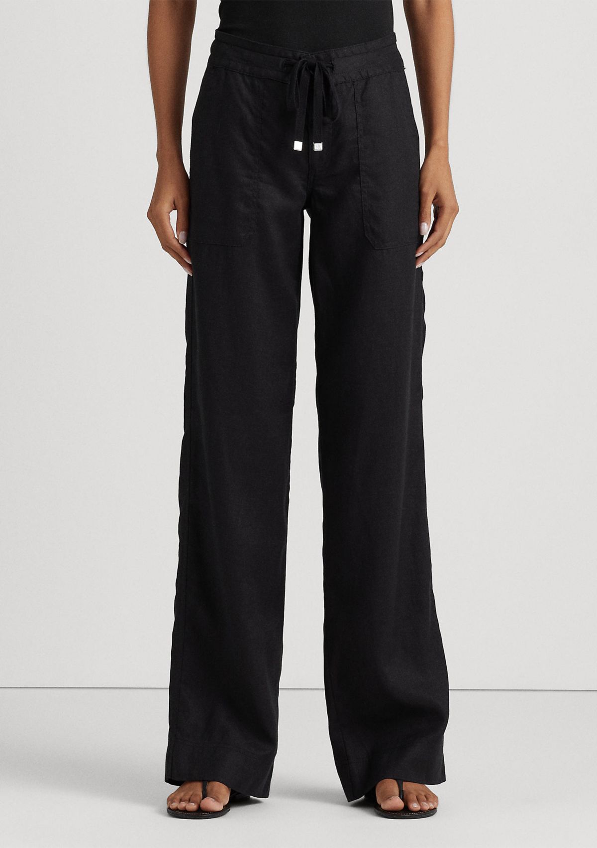 Petite Linen Wide Leg Pants