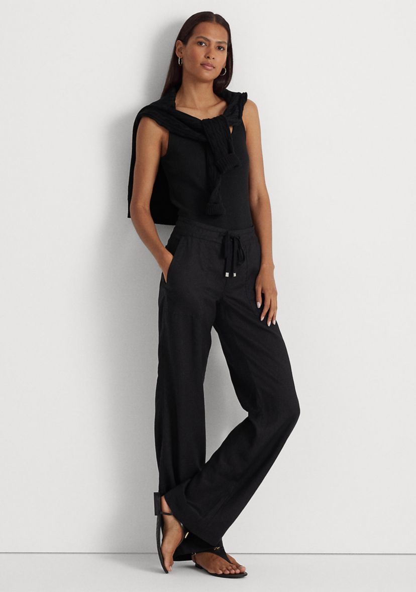 Petite Linen Wide Leg Pants