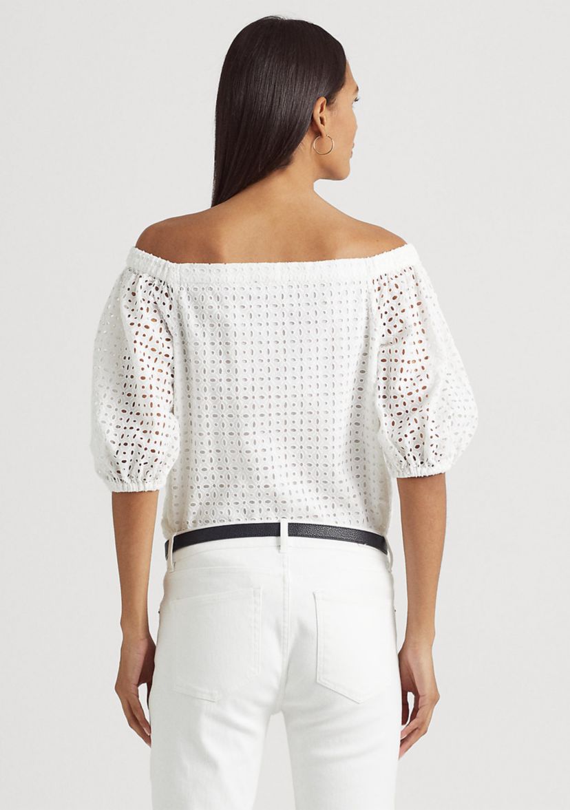 Eyelet Cotton Off-the-Shoulder Blouse