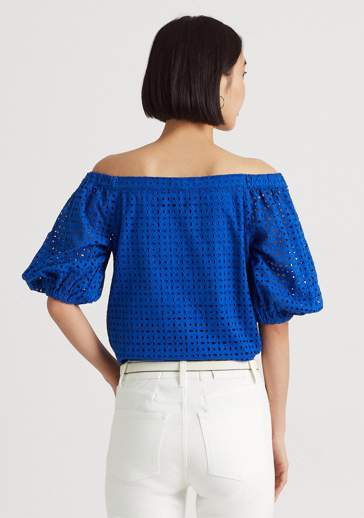 Eyelet Cotton Off-the-Shoulder Blouse