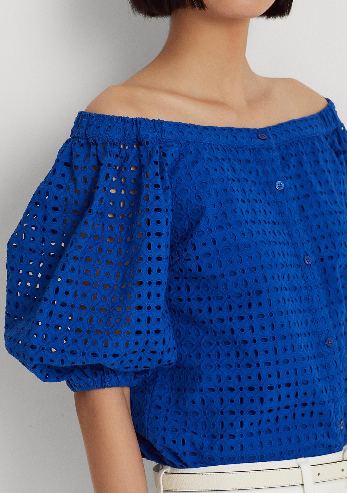 Eyelet Cotton Off-the-Shoulder Blouse