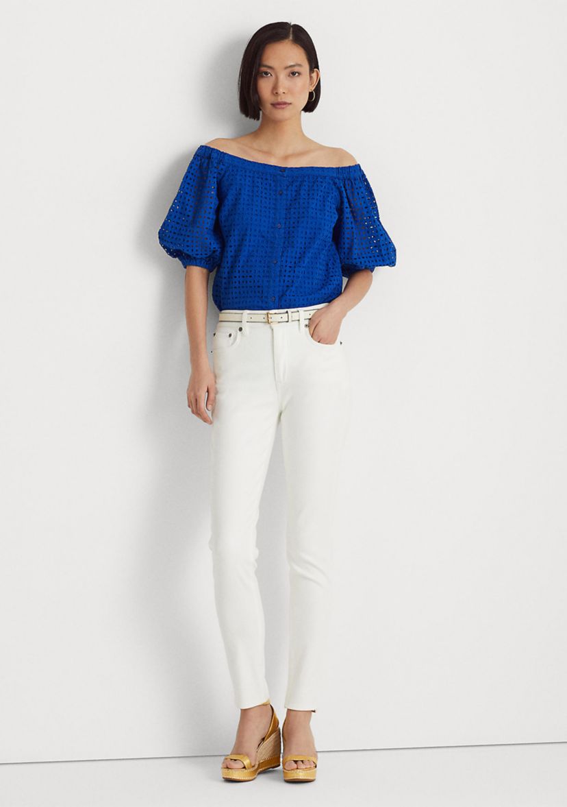 Eyelet Cotton Off-the-Shoulder Blouse
