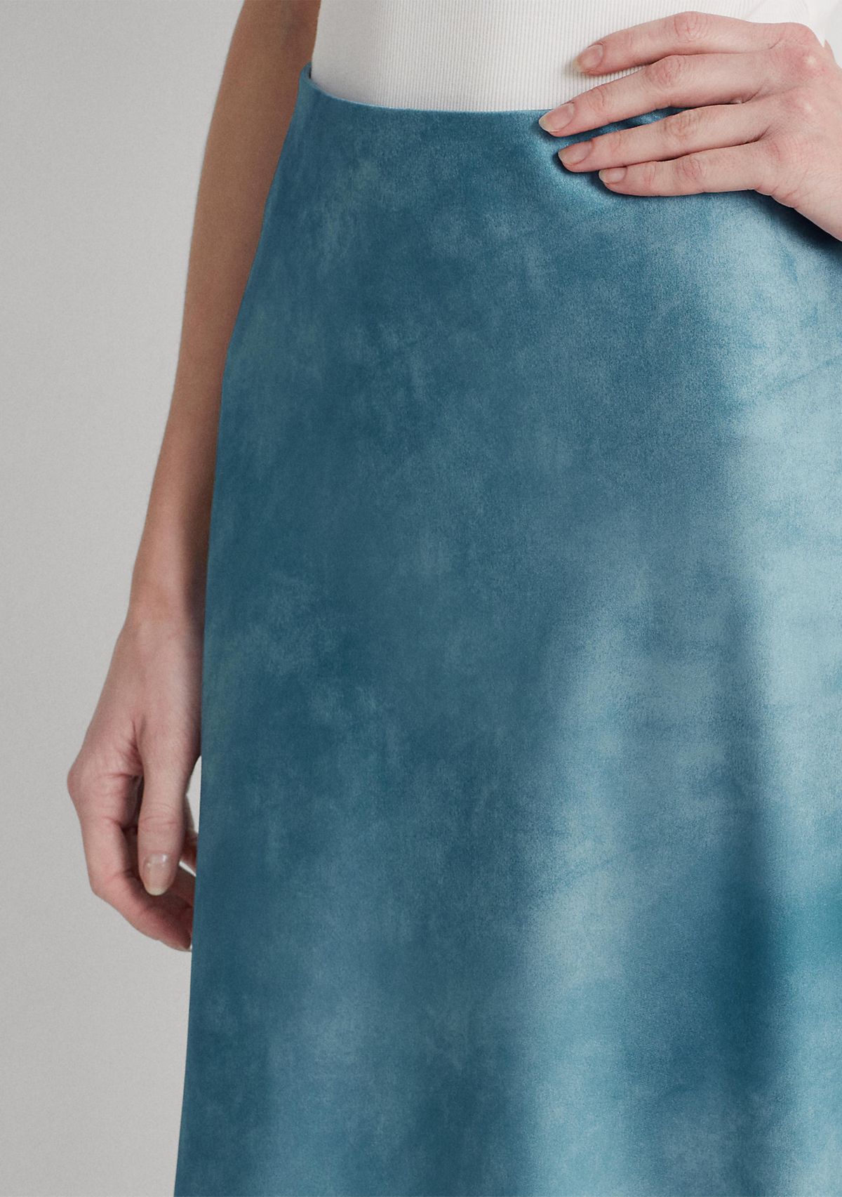 Tie-Dye–Print Satin Skirt