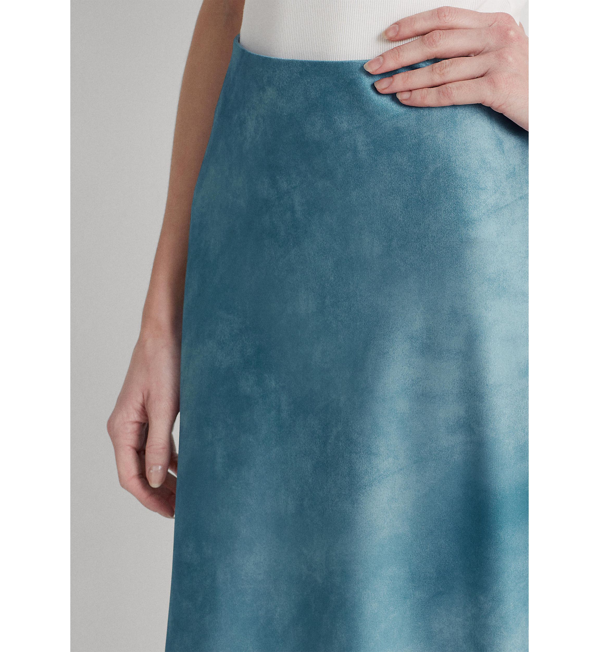 Tie-Dye–Print Satin Skirt