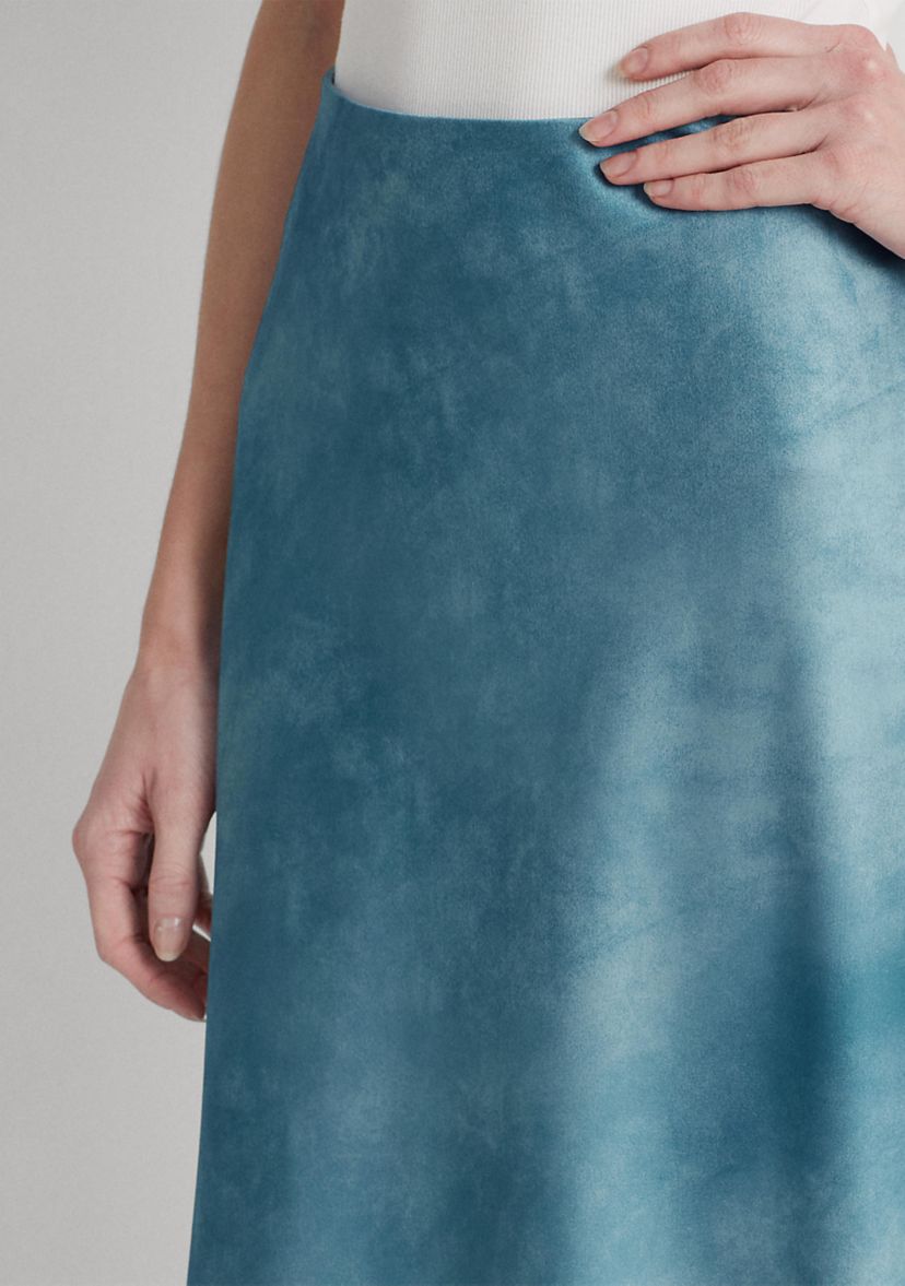 Tie-Dye–Print Satin Skirt