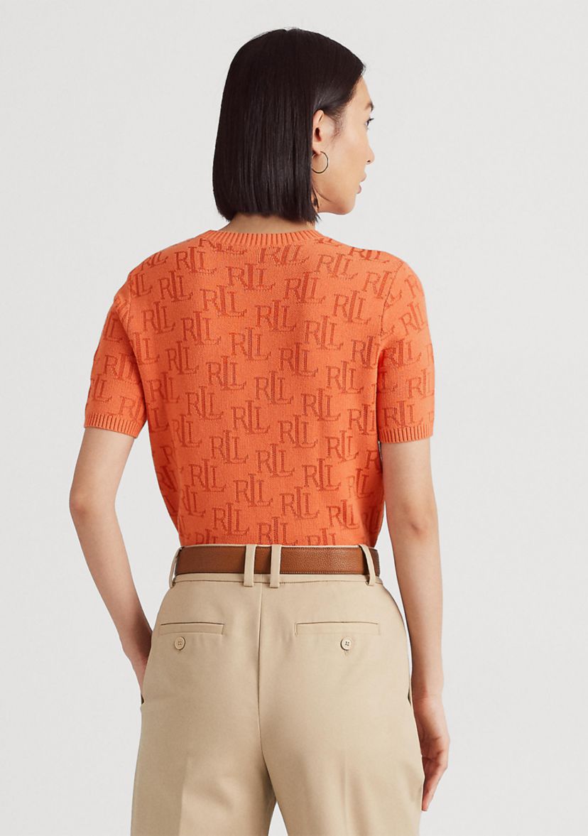 Monogram Jacquard Short Sleeve Sweater