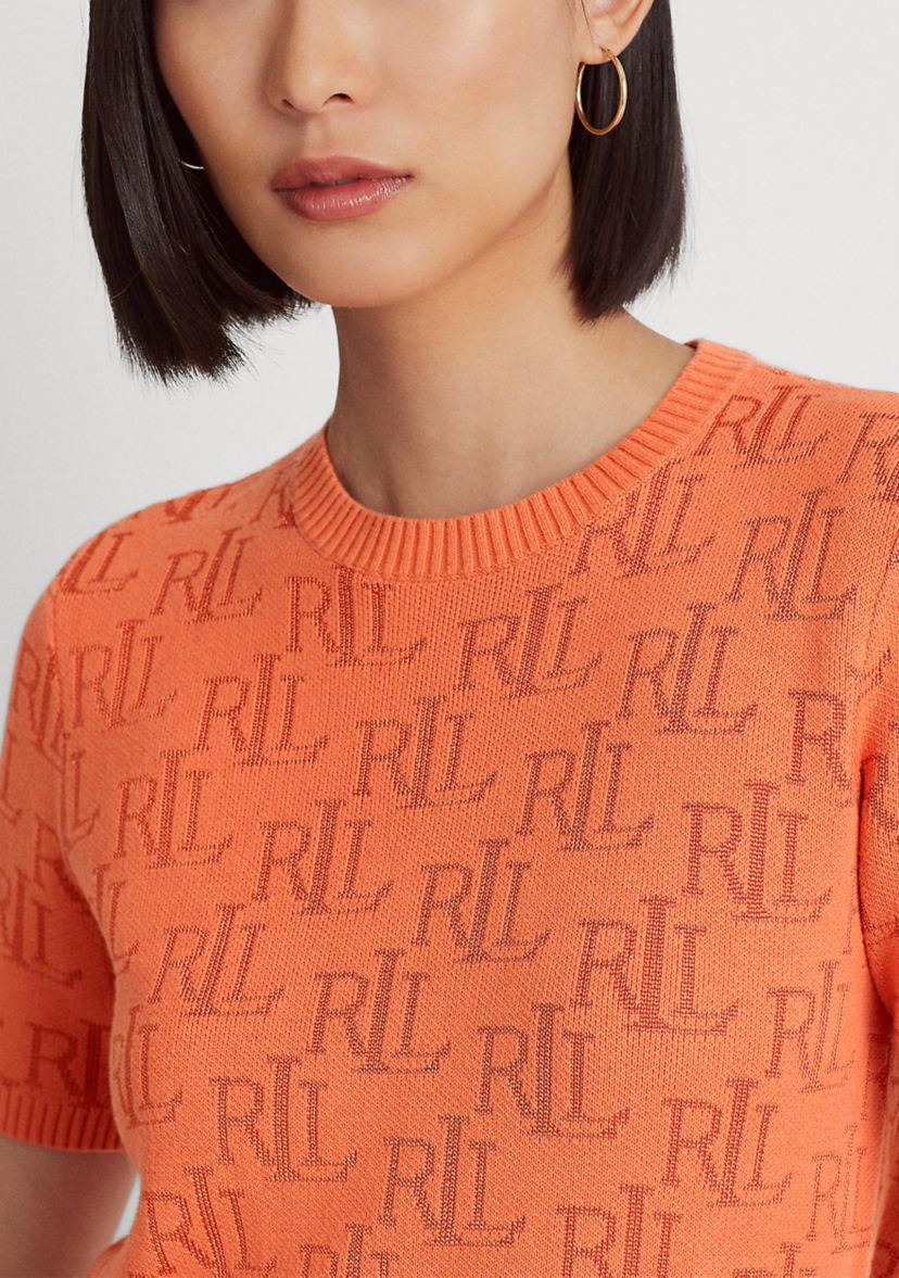 Monogram Jacquard Short Sleeve Sweater